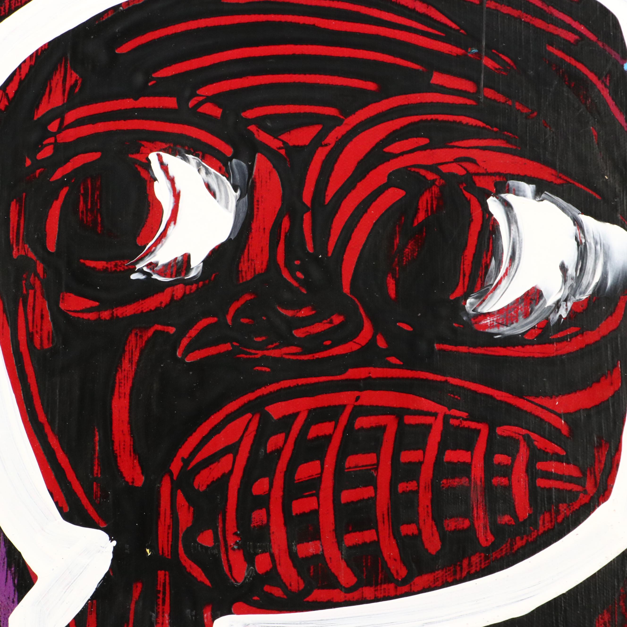 Abiola Idowu Stylized Modern Acrylic Painting, Circa 2020