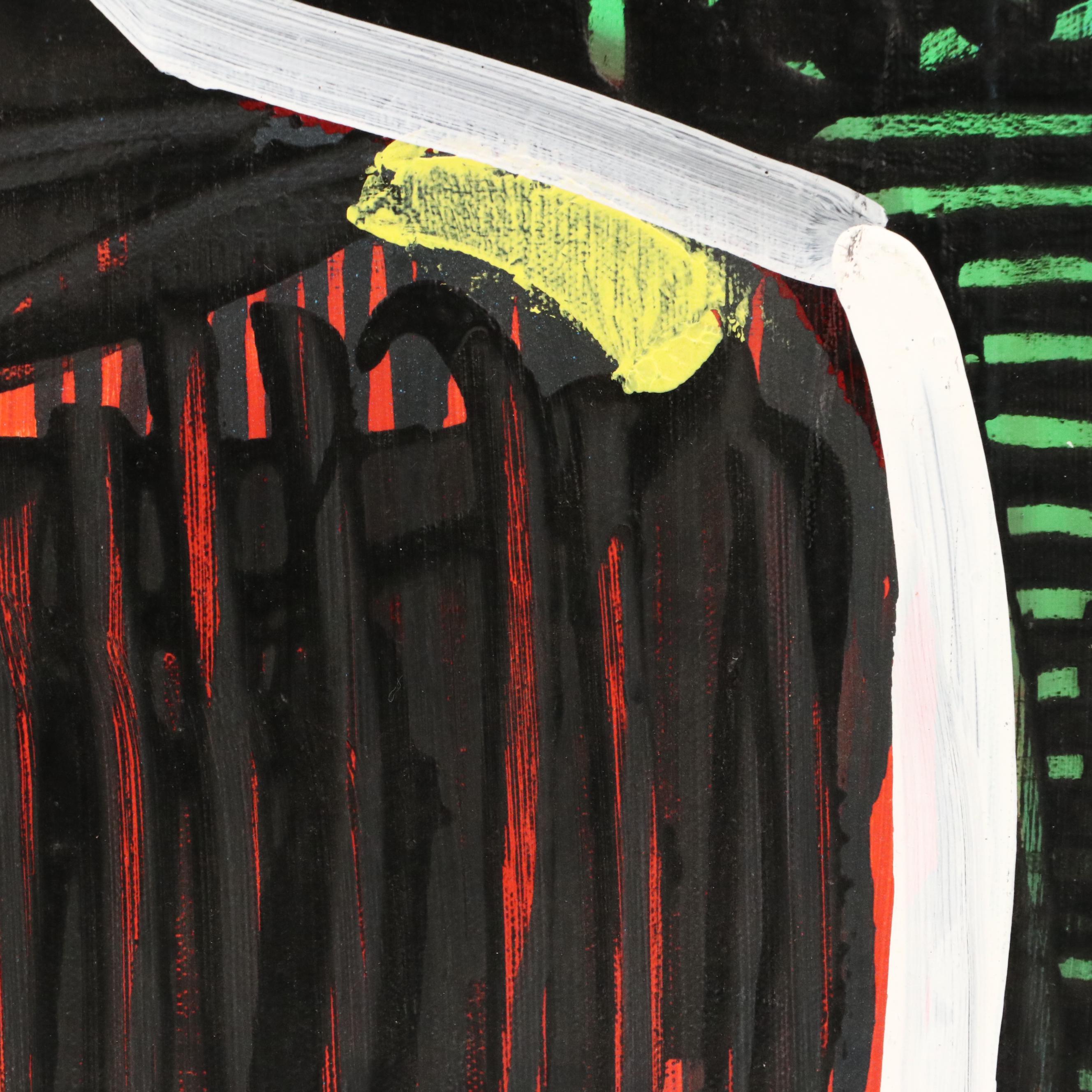 Abiola Idowu Stylized Modern Acrylic Painting, Circa 2020