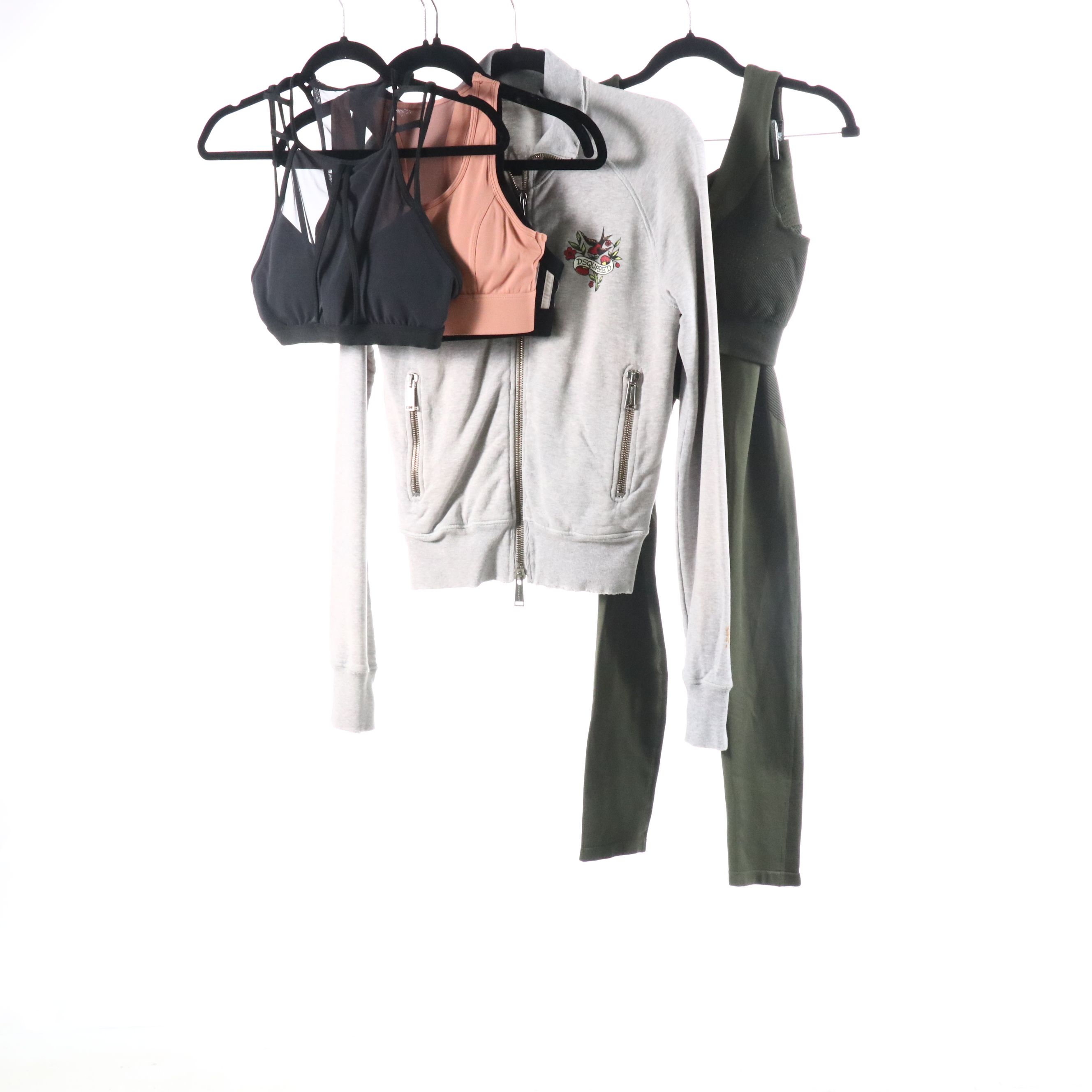 Dsquared2 Zipper-Front Jacket, Falke Sports Bra and Leggings Set with More Sport