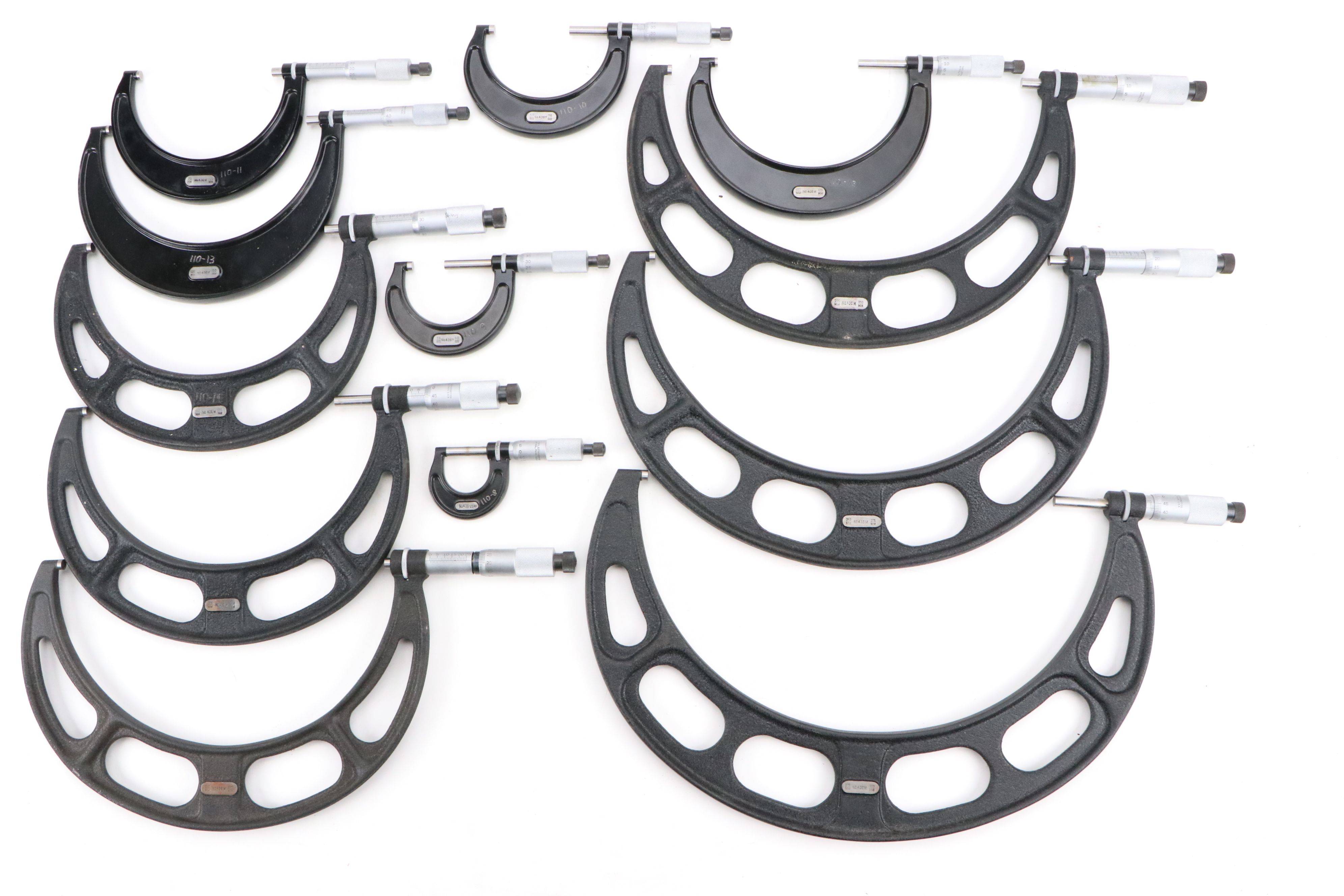 Starrett Outside Micrometers, Wrenches, End Measuring Rods, Storage Cases