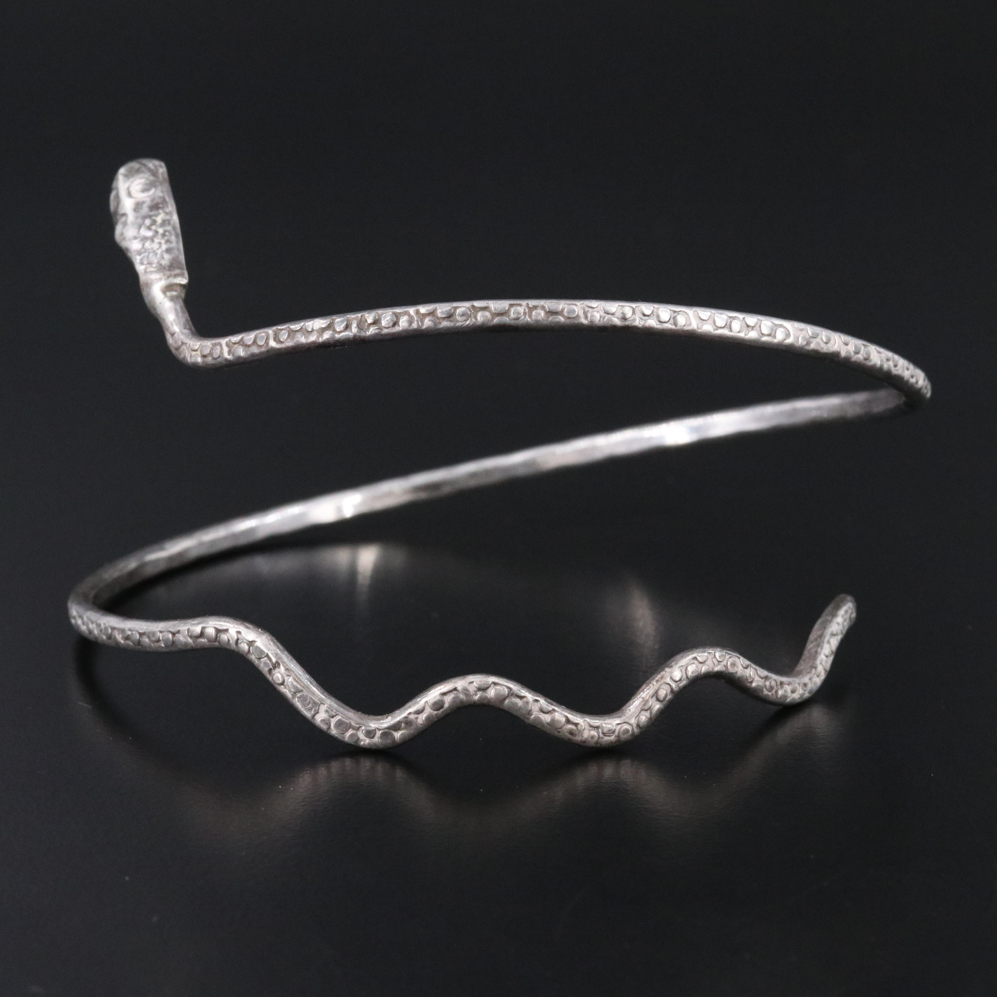 Mexican Sterling Snake Bypass Bracelet