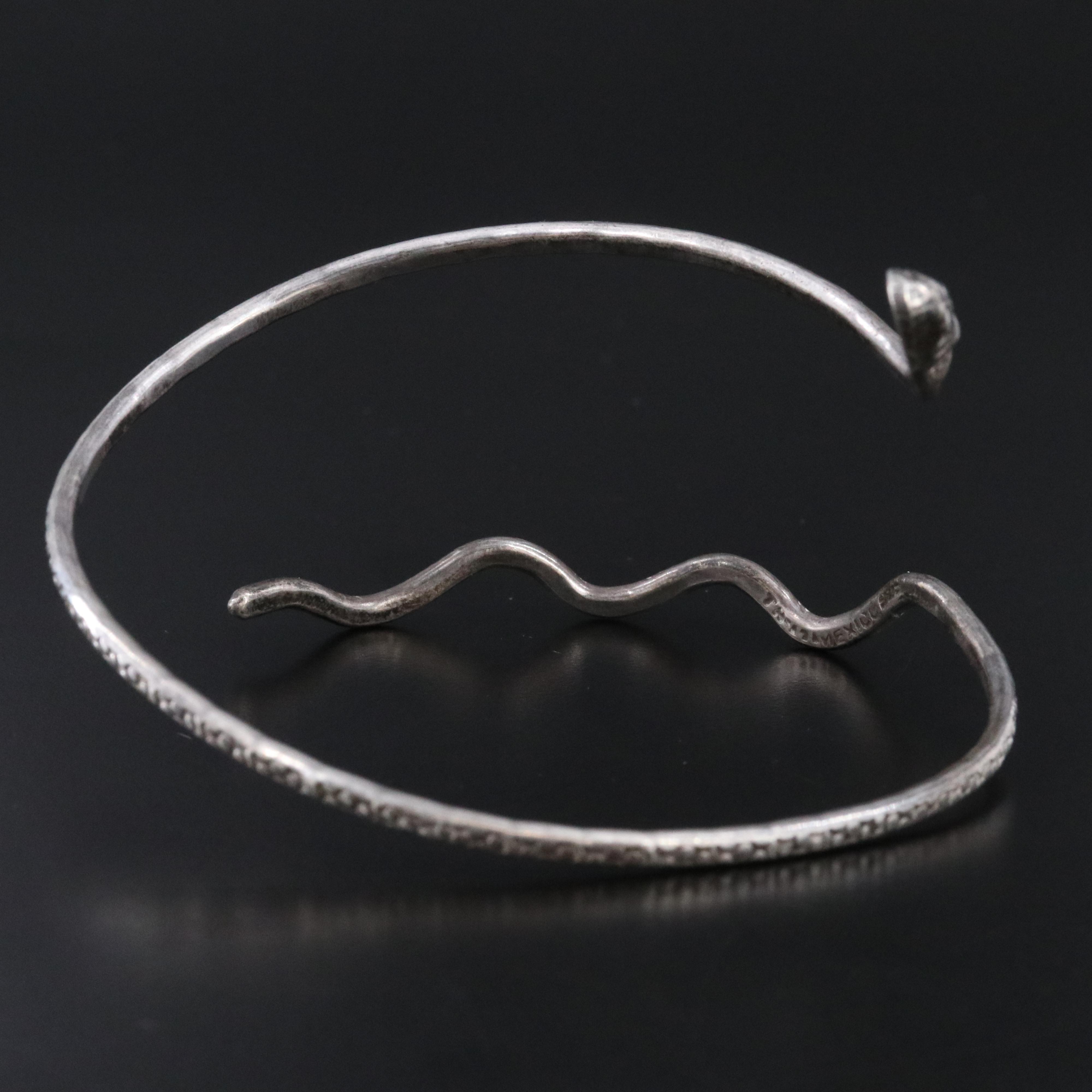 Mexican Sterling Snake Bypass Bracelet