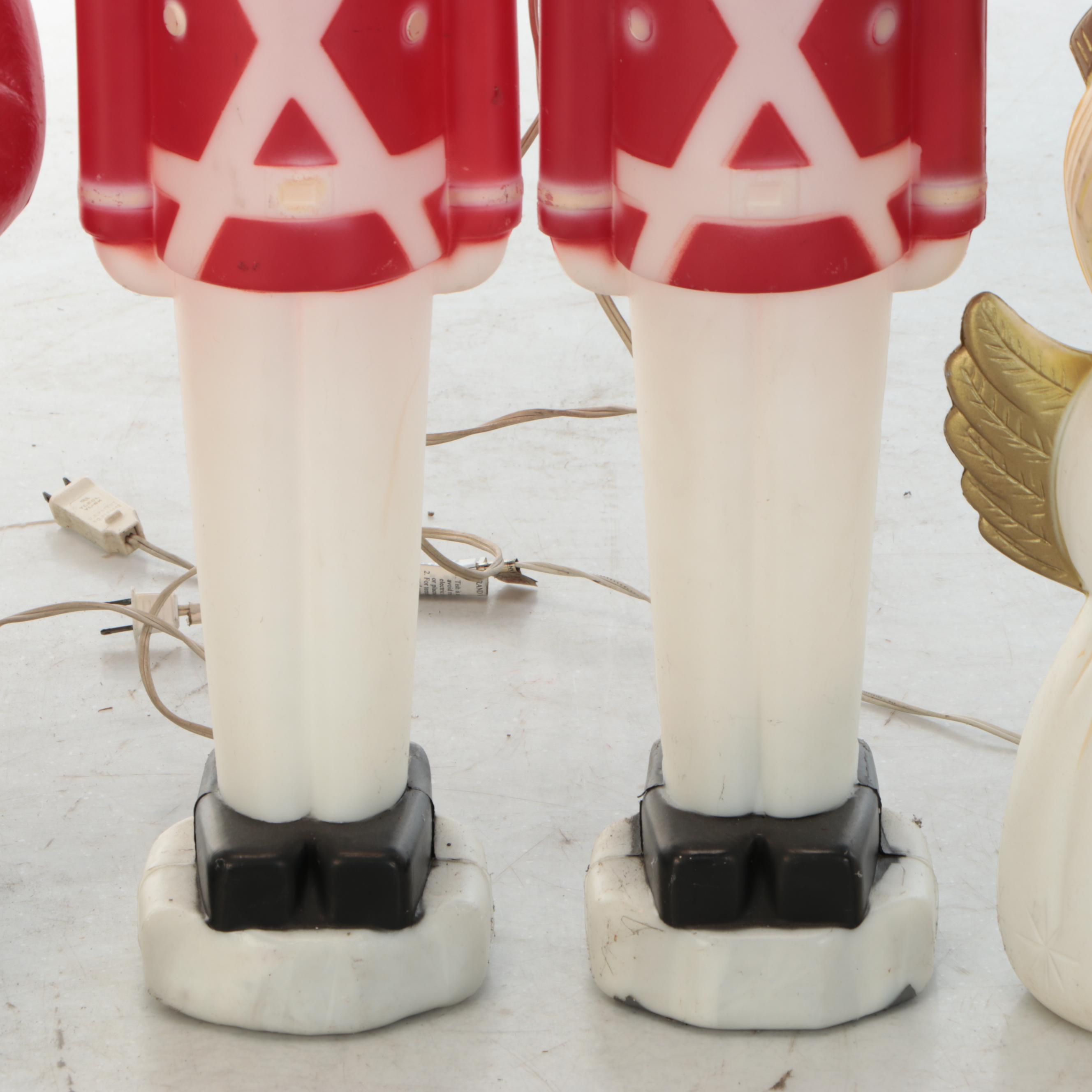 Light-Up Christmas Yard Décor Nutcrackers and Angel