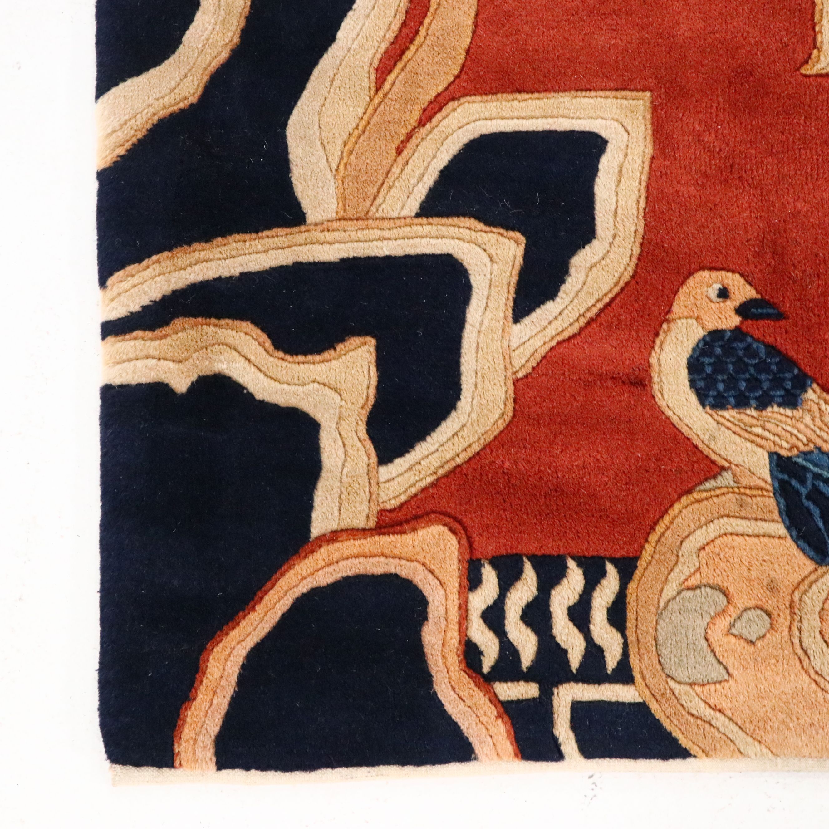 7'11 x 9'11 Hand-Knotted Chinese Style Tree of Life & Birds Pictorial Area Rug