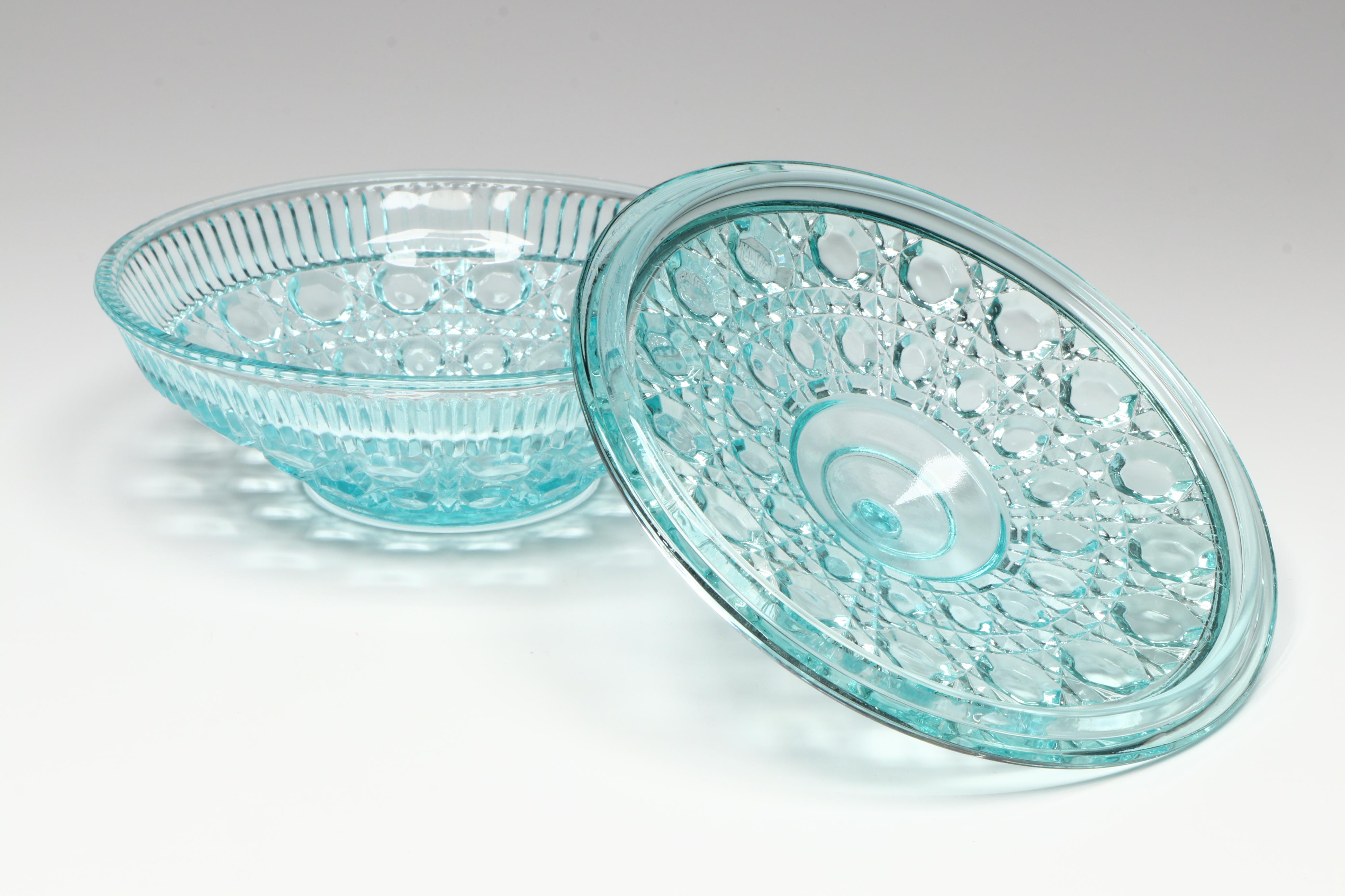 Fenton "Amber Hobnail" Candle Holder with MCM Pitcher and More Colored Glass