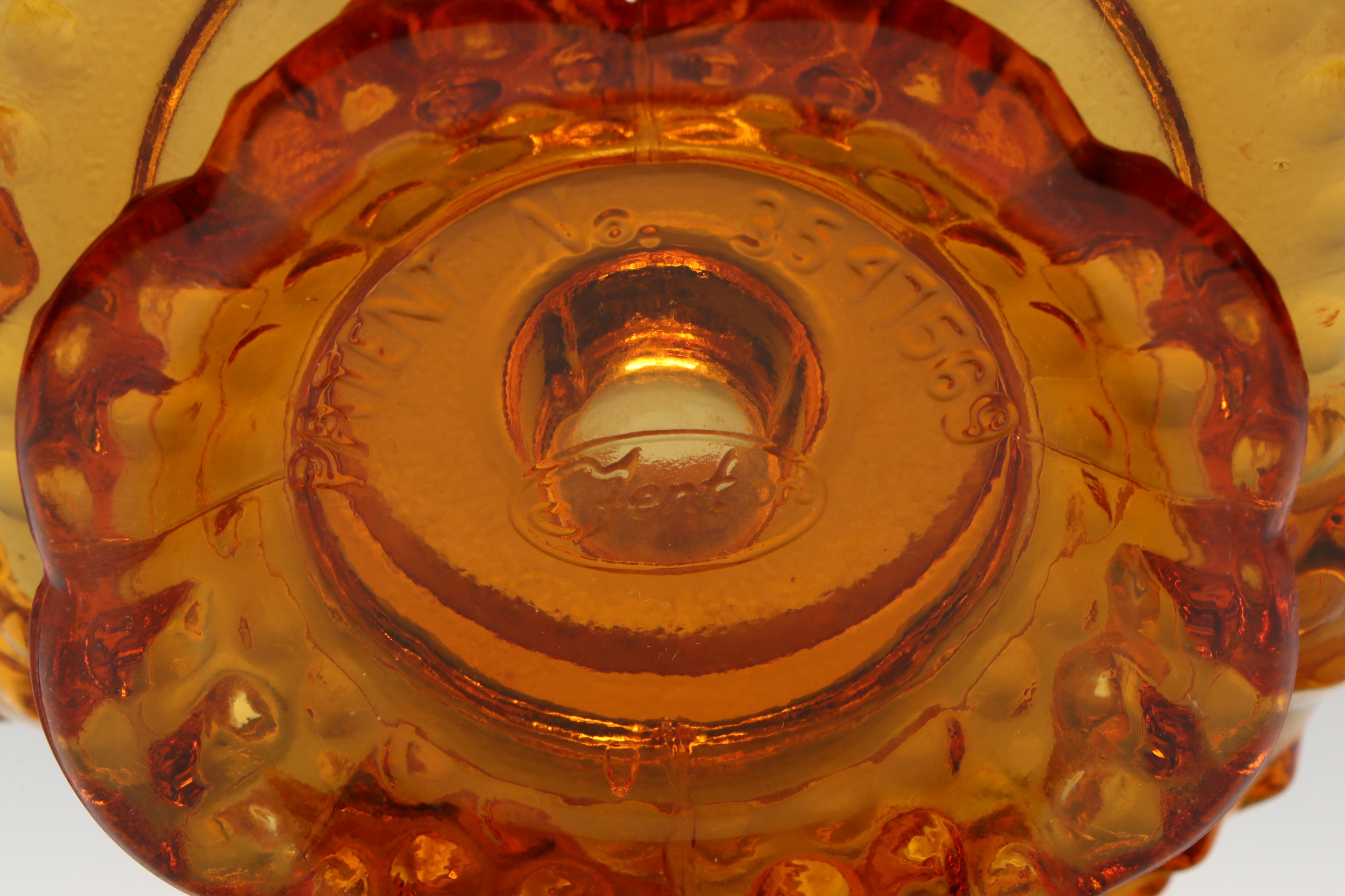 Fenton "Amber Hobnail" Candle Holder with MCM Pitcher and More Colored Glass