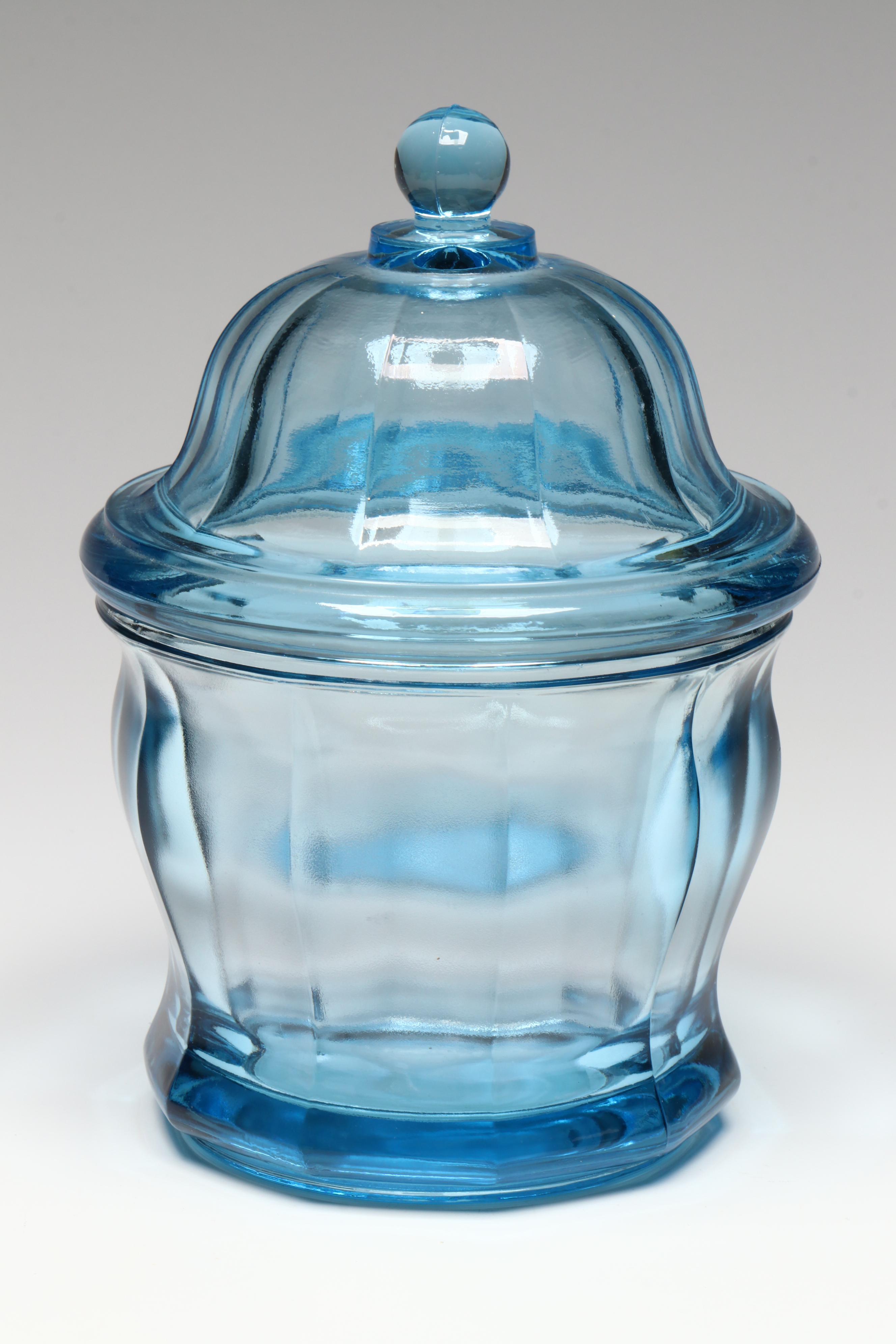 Fenton "Amber Hobnail" Candle Holder with MCM Pitcher and More Colored Glass