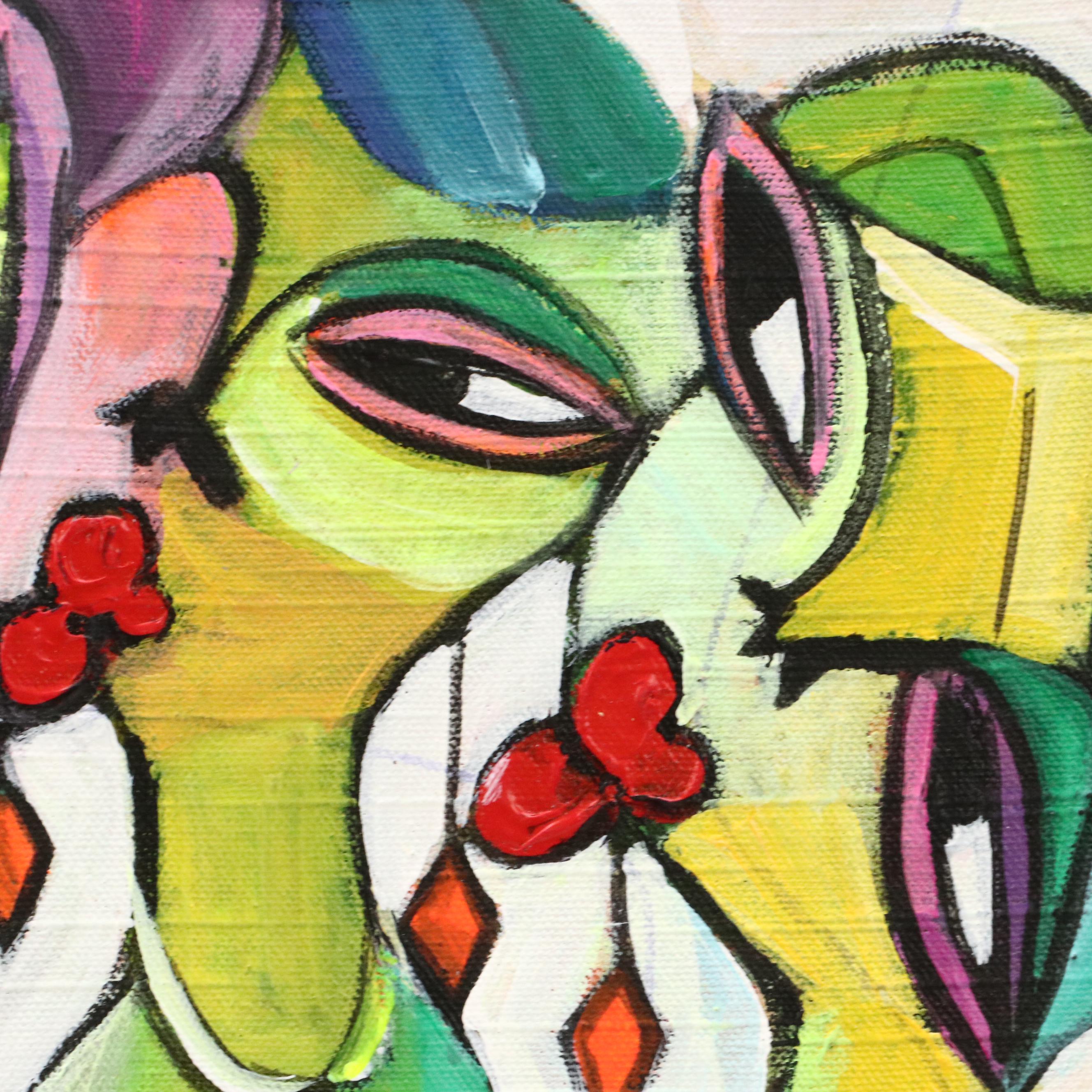 Evuarherhe Ufuoma Stylized Acrylic Painting "Large Family," 2022