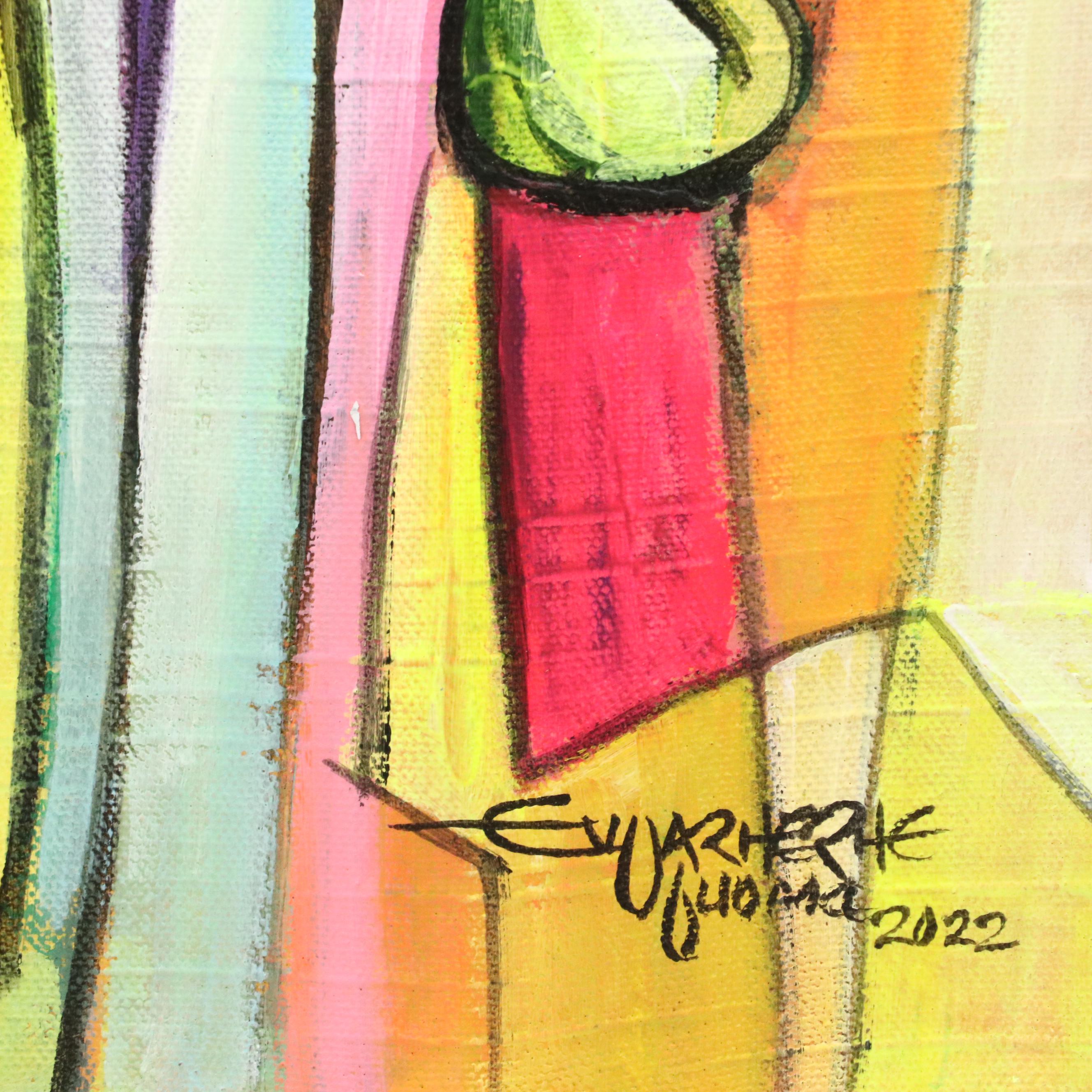 Evuarherhe Ufuoma Stylized Acrylic Painting "Large Family," 2022