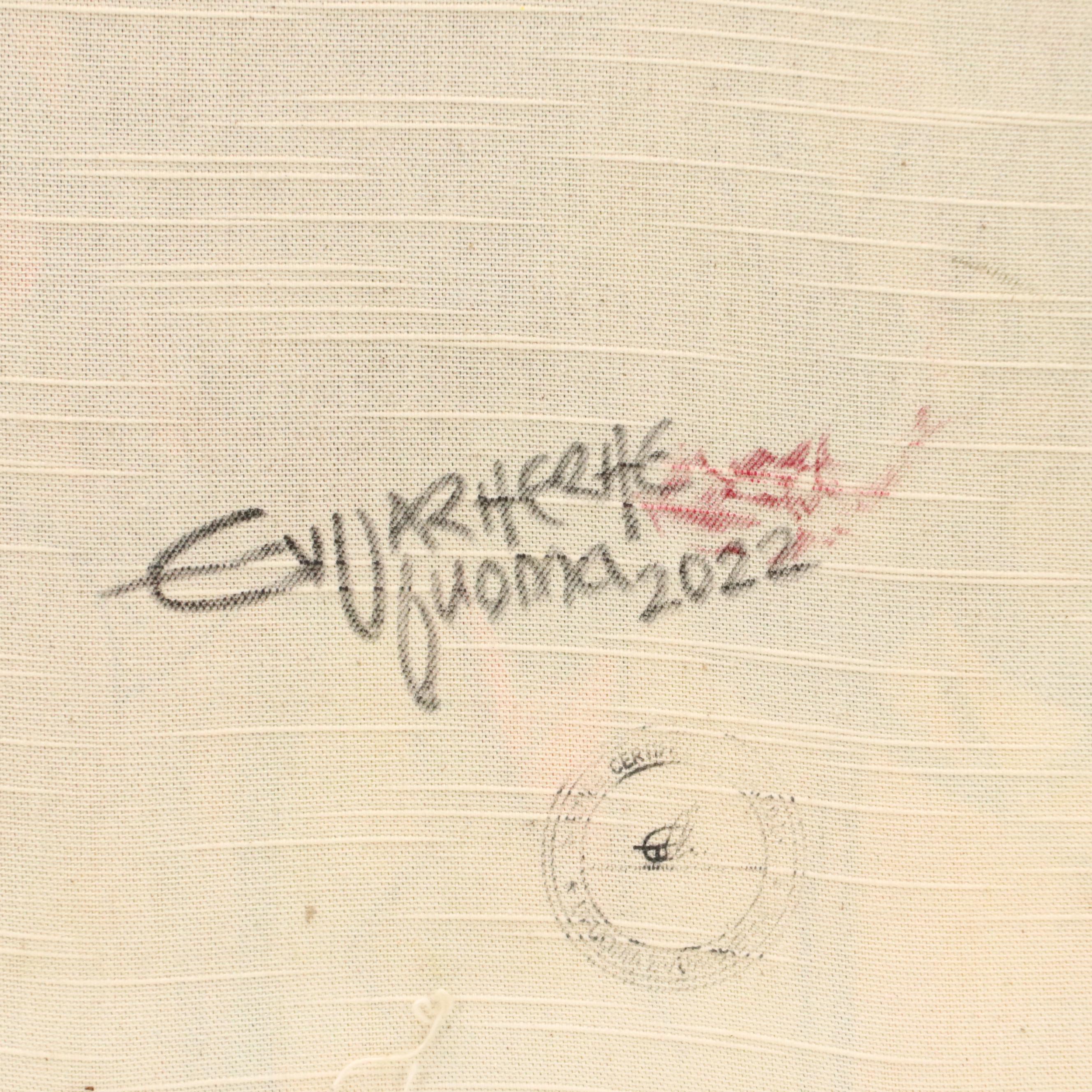 Evuarherhe Ufuoma Stylized Acrylic Painting "Large Family," 2022