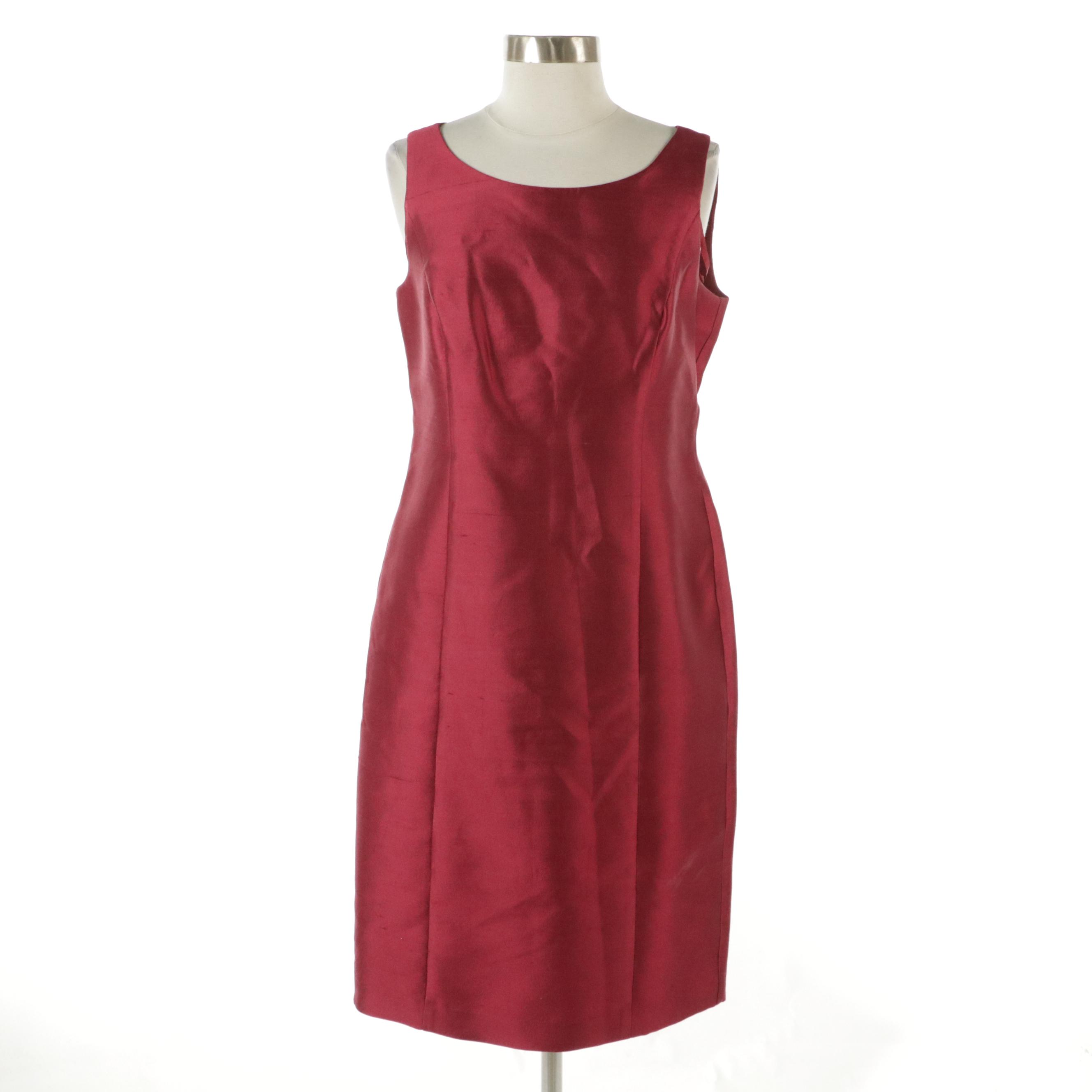 Talbots Red Dress Suit in Silk/Wool Blend with Textured Dress Set