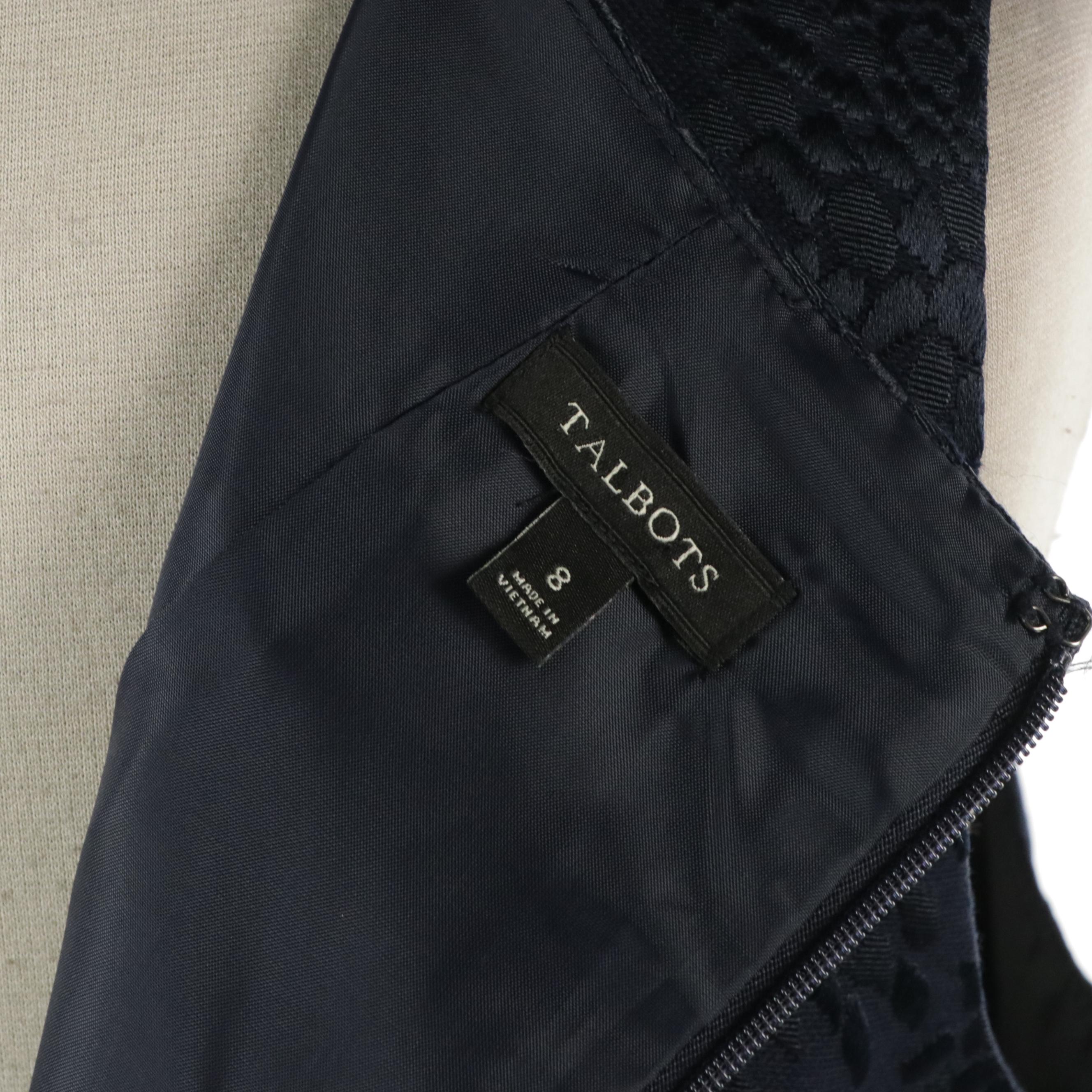 Talbots Red Dress Suit in Silk/Wool Blend with Textured Dress Set