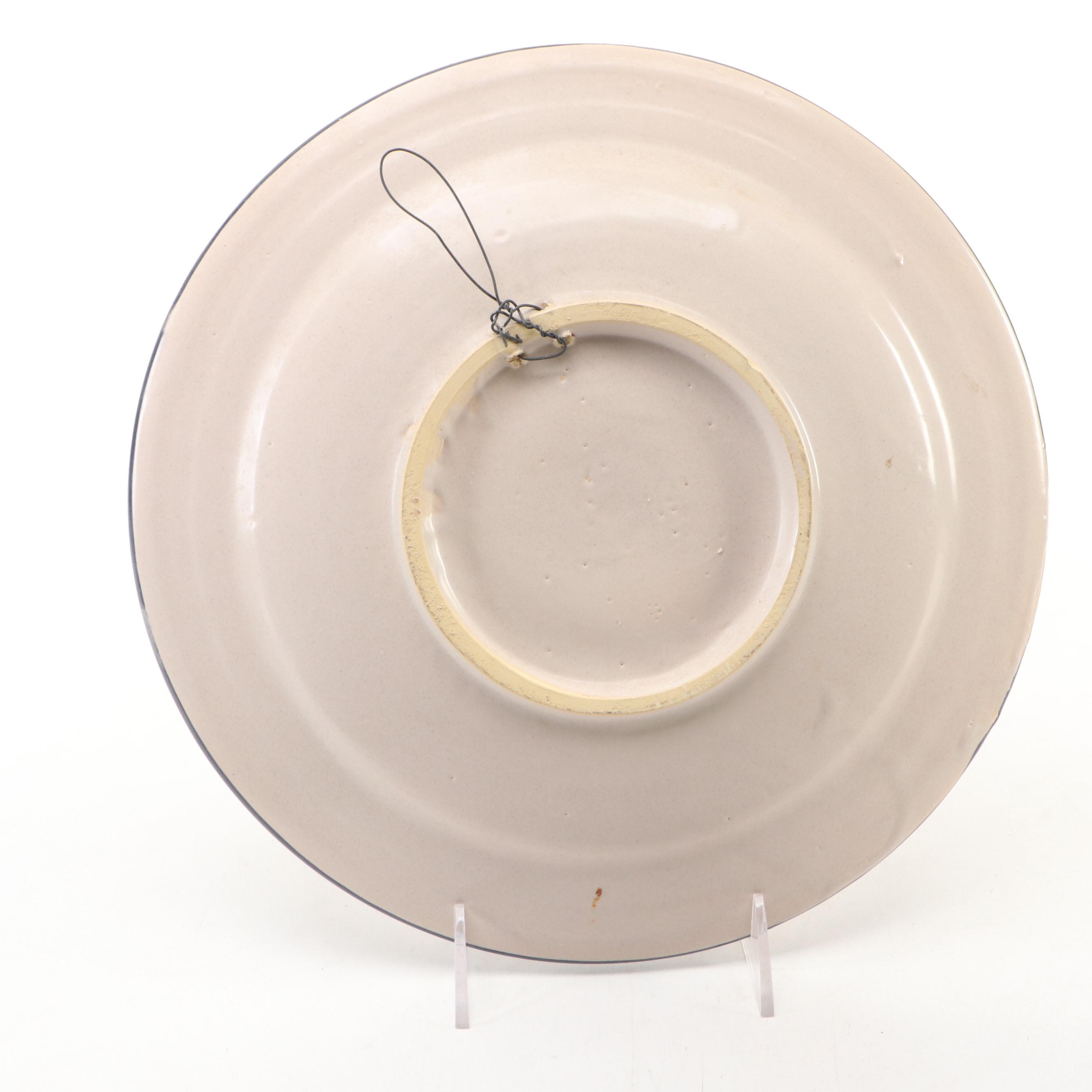 European Majolica Charger with Mexican Art Pottery Pitcher