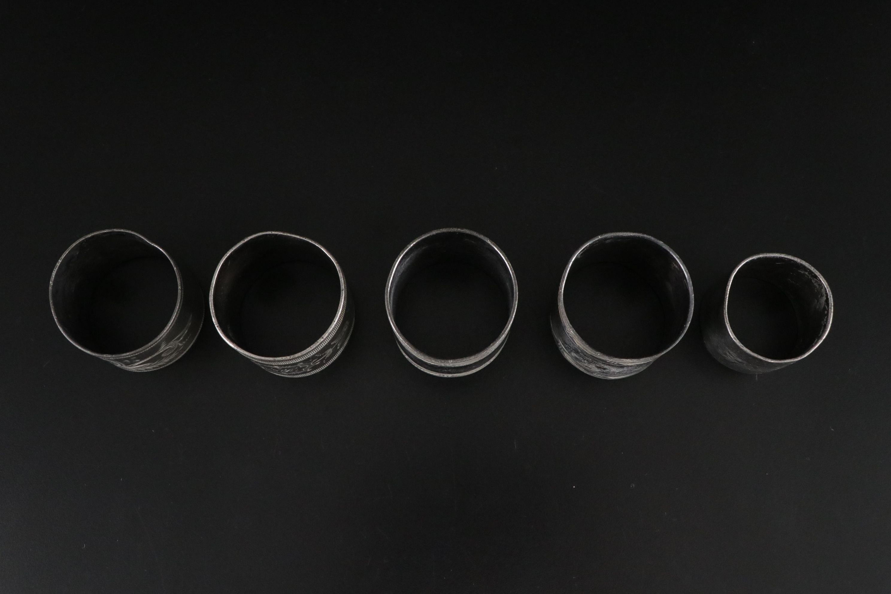 Silver Plate & Glass Napkin Rings, Serving Plate & More