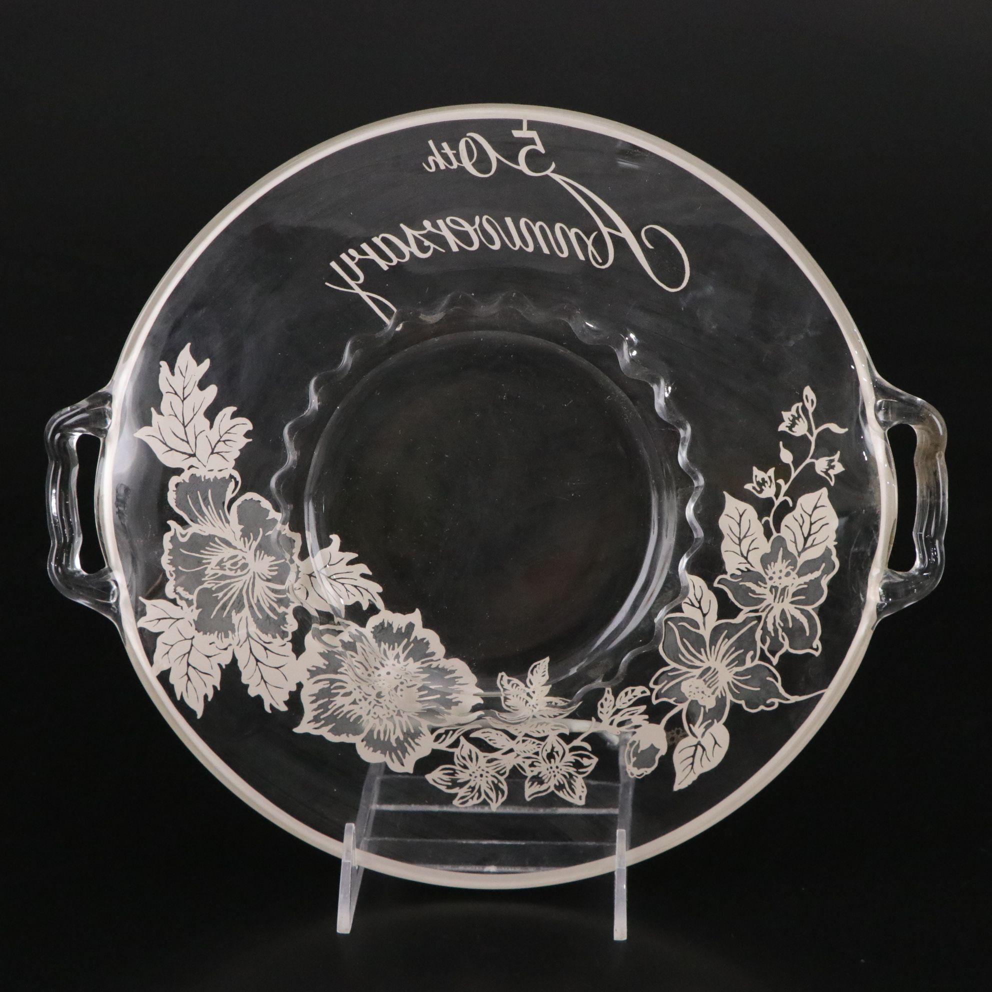 Silver Plate & Glass Napkin Rings, Serving Plate & More