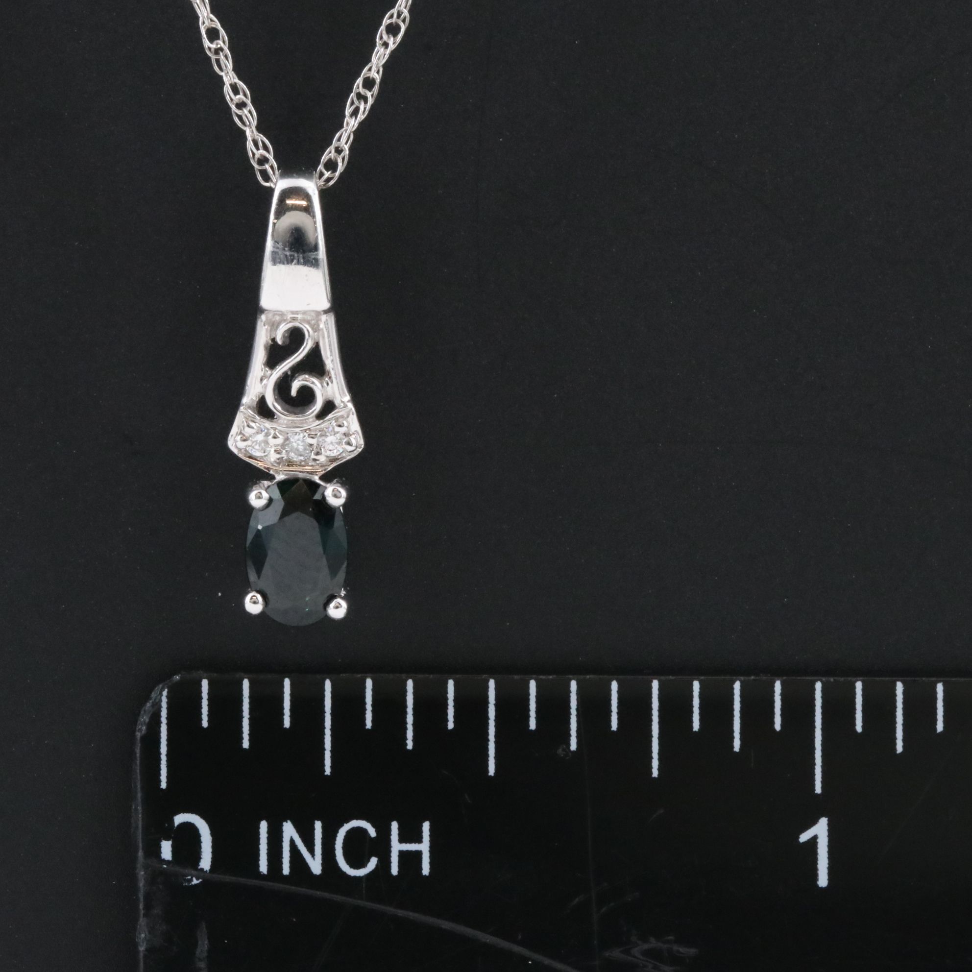 14K Sapphire and Diamond Pendant Necklace