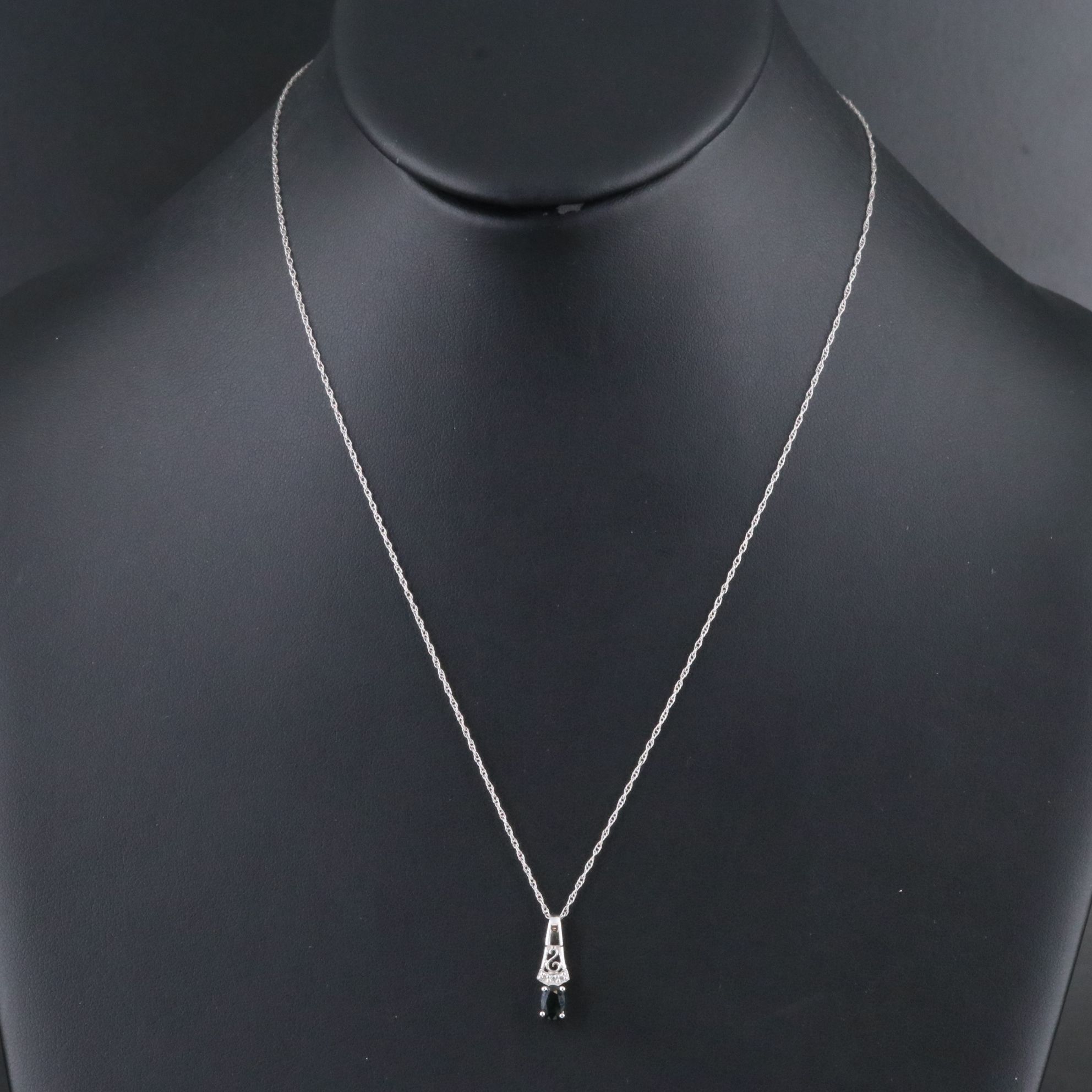 14K Sapphire and Diamond Pendant Necklace