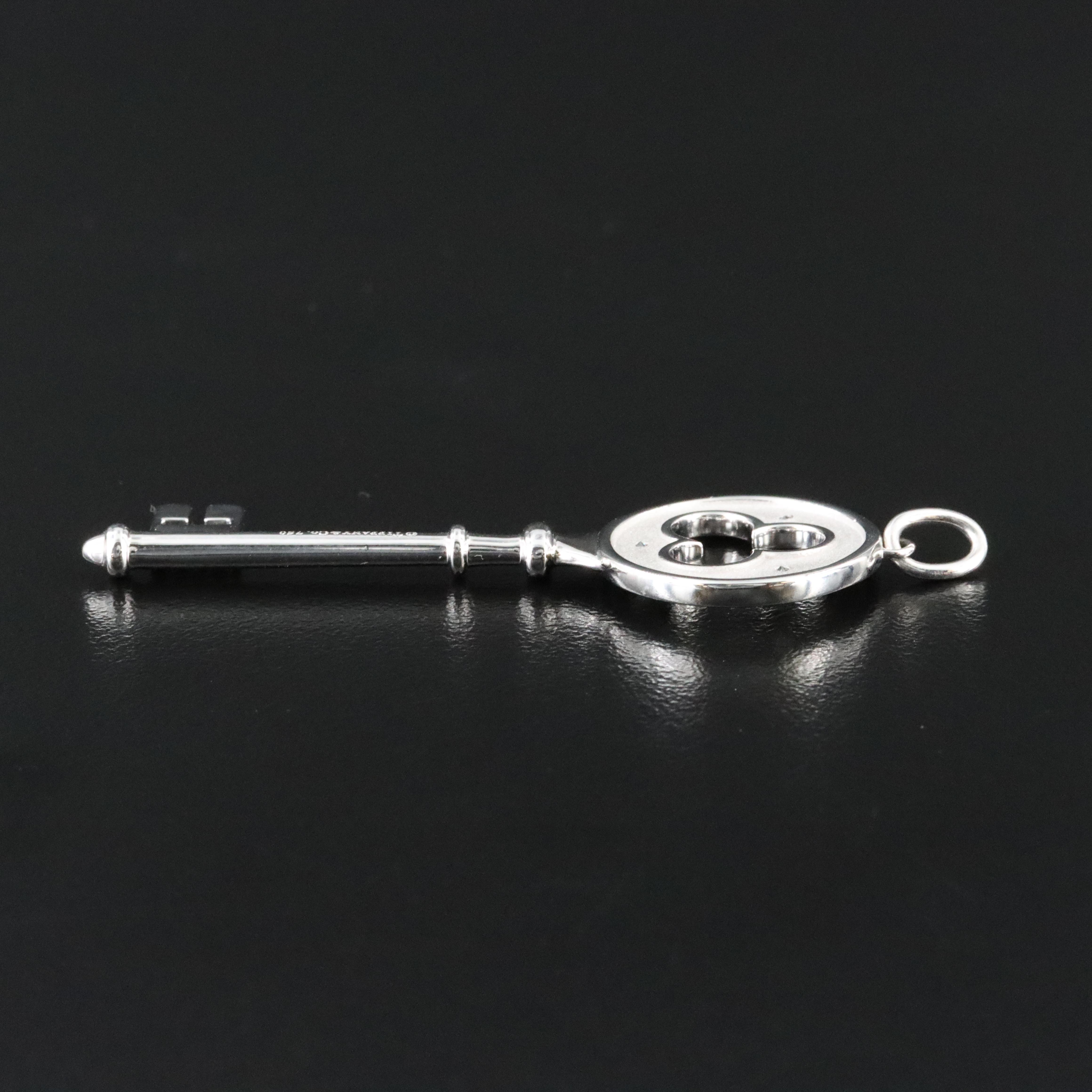 Tiffany & Co. 18K Diamond Clover Key Pendant