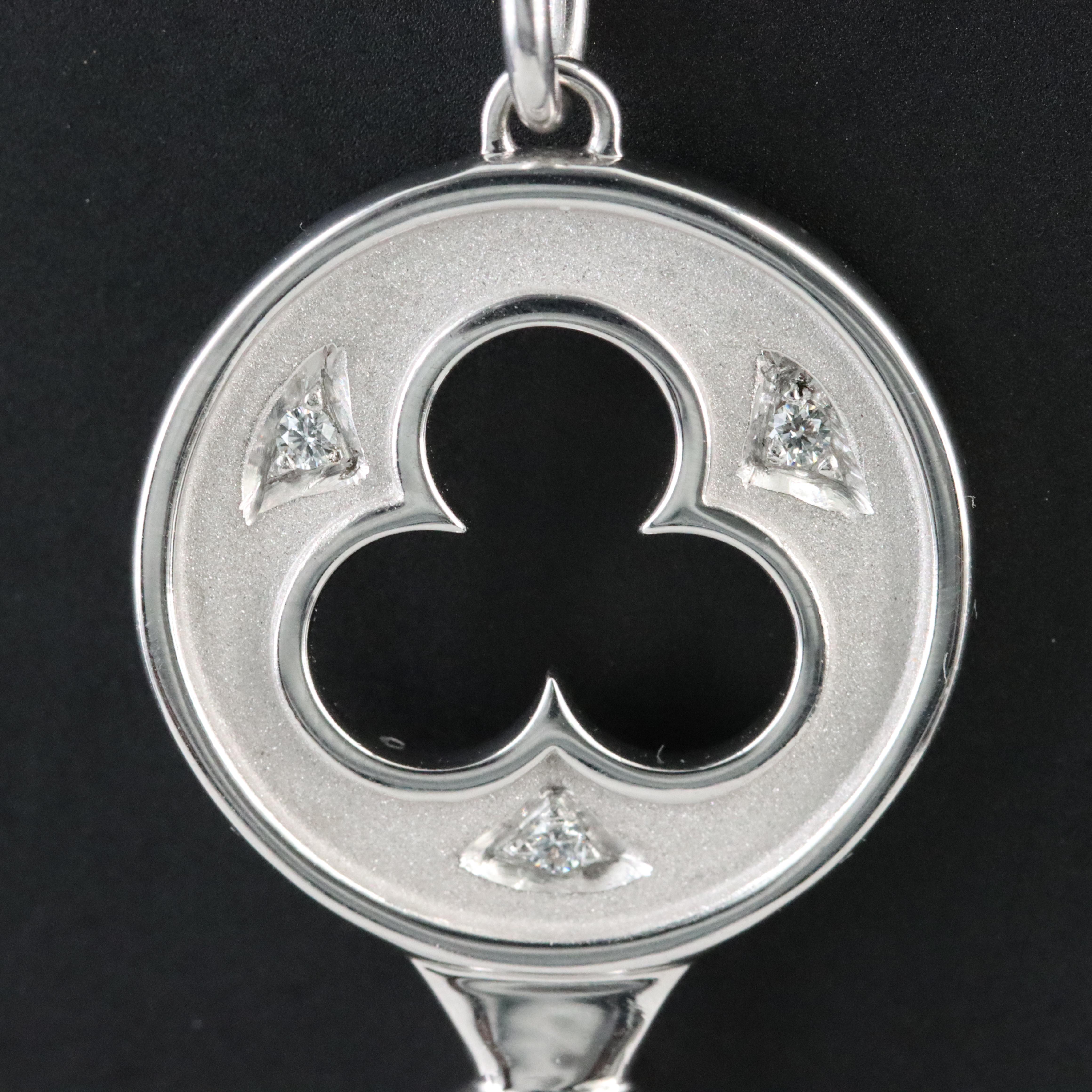 Tiffany & Co. 18K Diamond Clover Key Pendant