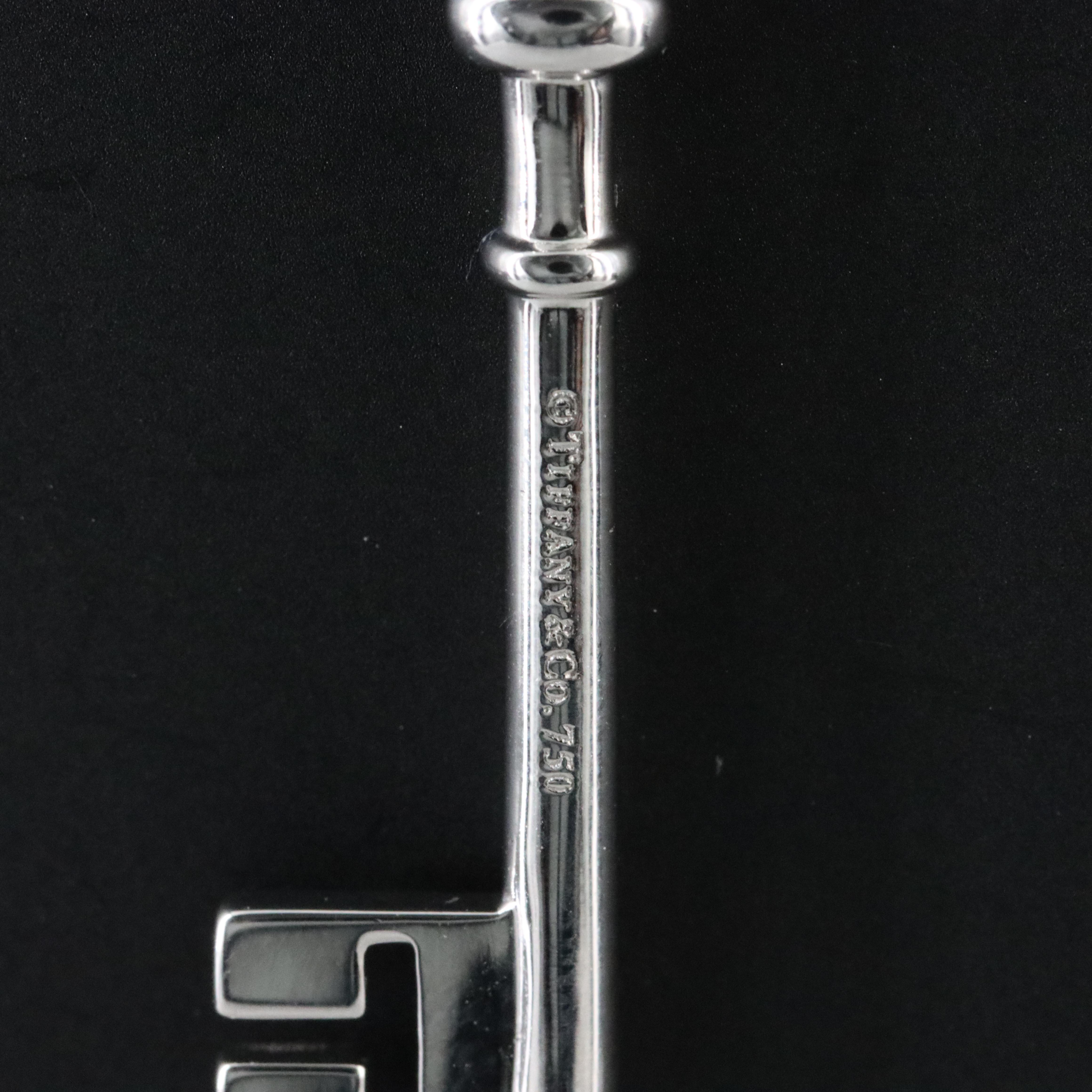 Tiffany & Co. 18K Diamond Clover Key Pendant