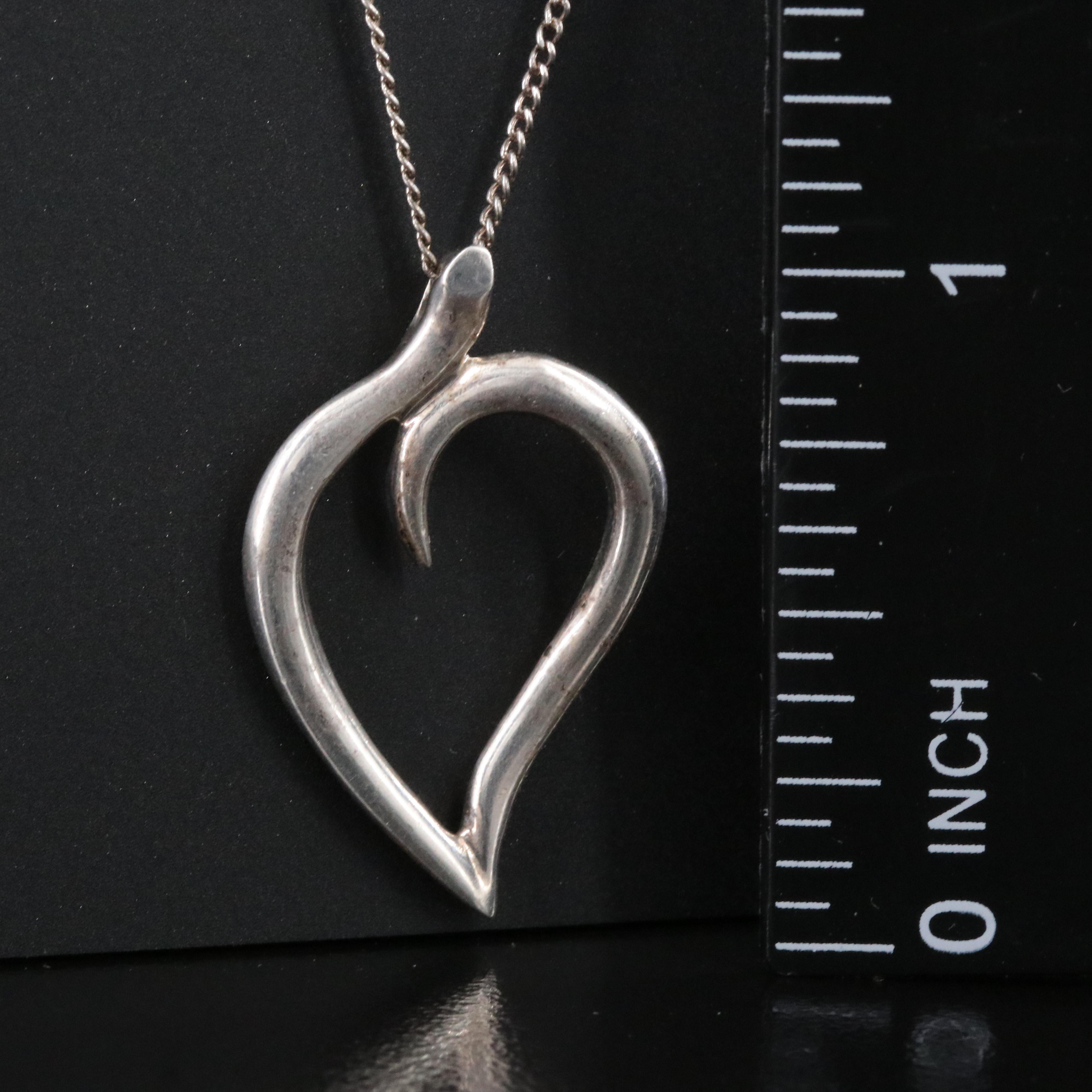 Tiffany & Co. Sterling Leaf Heart Necklace