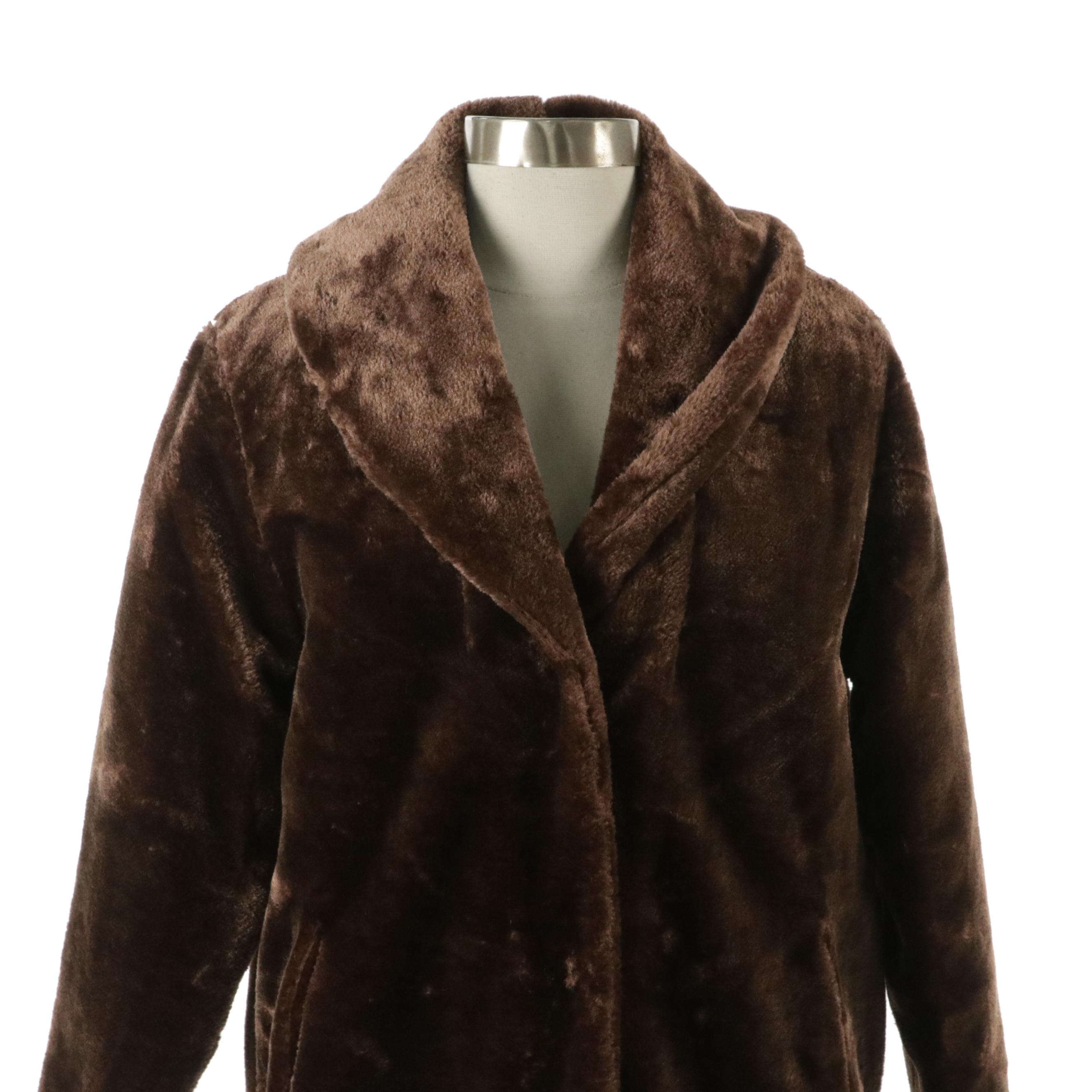Tudor Court Black and Brown Faux-Fur Snap-Front Jackets