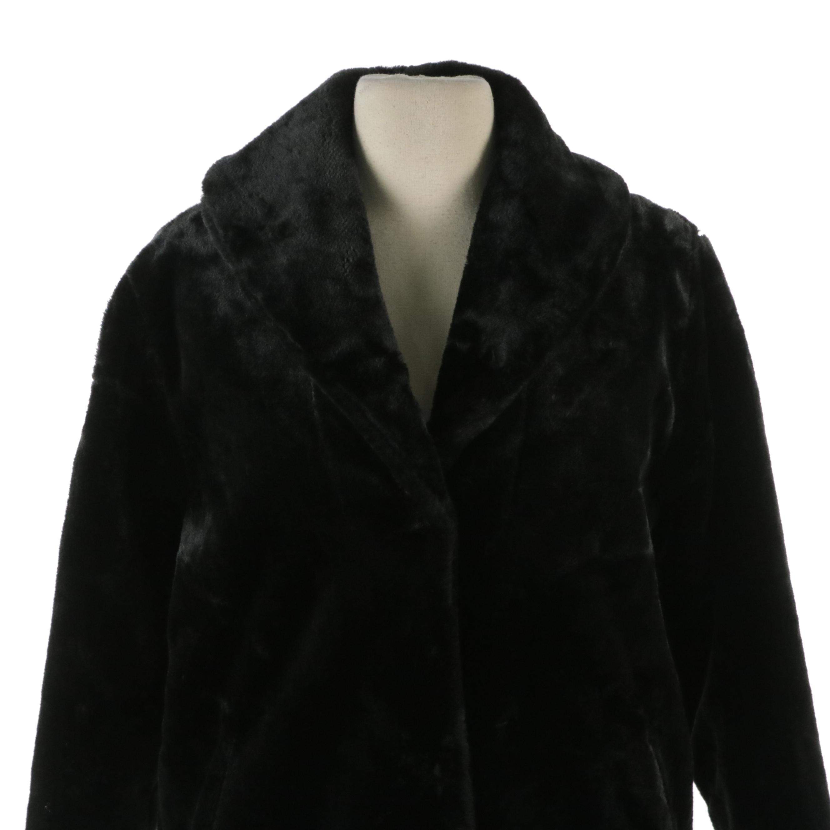 Tudor Court Black and Brown Faux-Fur Snap-Front Jackets