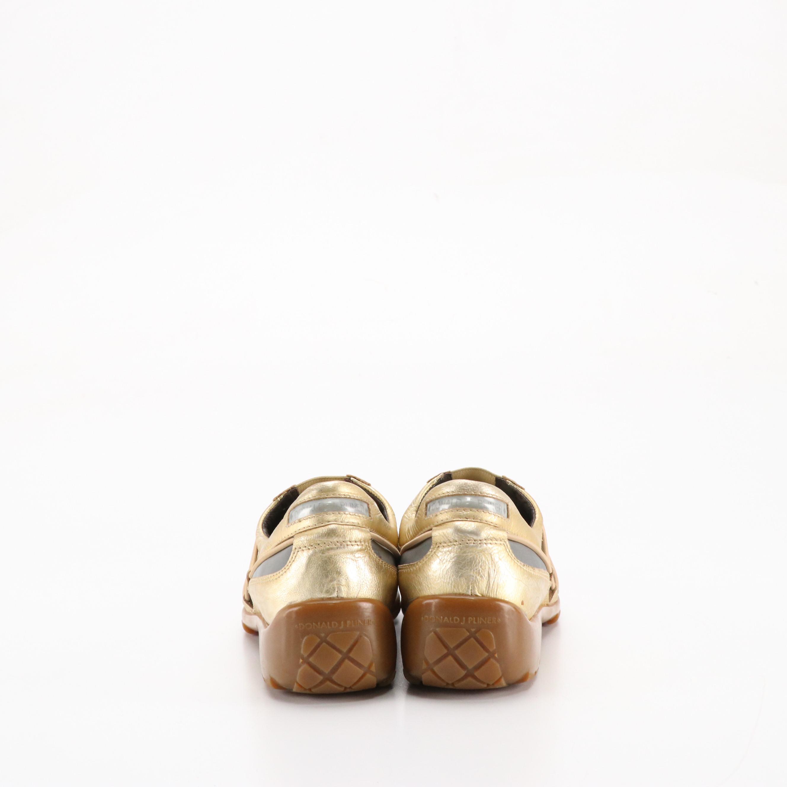 Donald J Pliner Sport Travel Slip On Shoes with Metallic Leather Trim