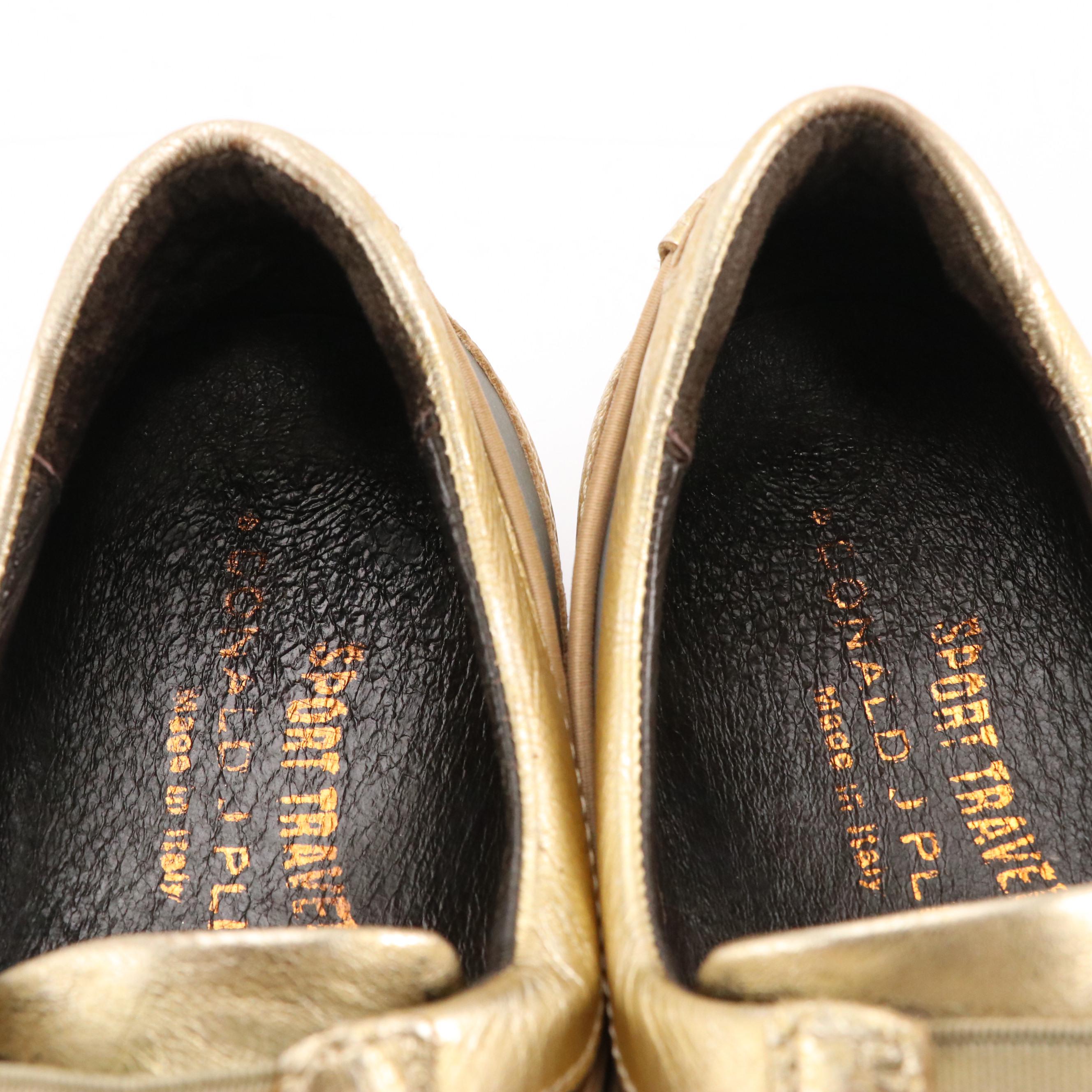 Donald J Pliner Sport Travel Slip On Shoes with Metallic Leather Trim