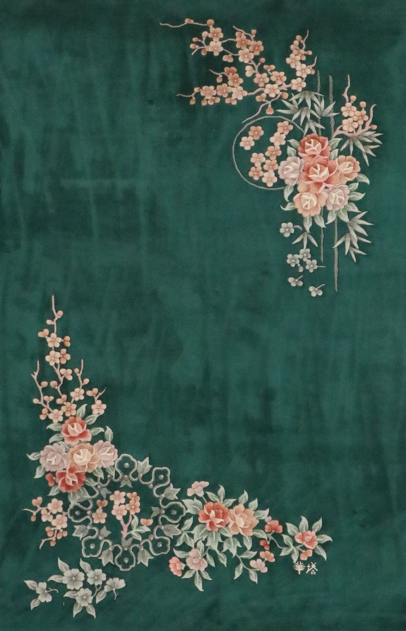 5'11 x 9'9 Hand-Knotted Pagoda Chinese Art Nichols Style Contemporary Area Rug