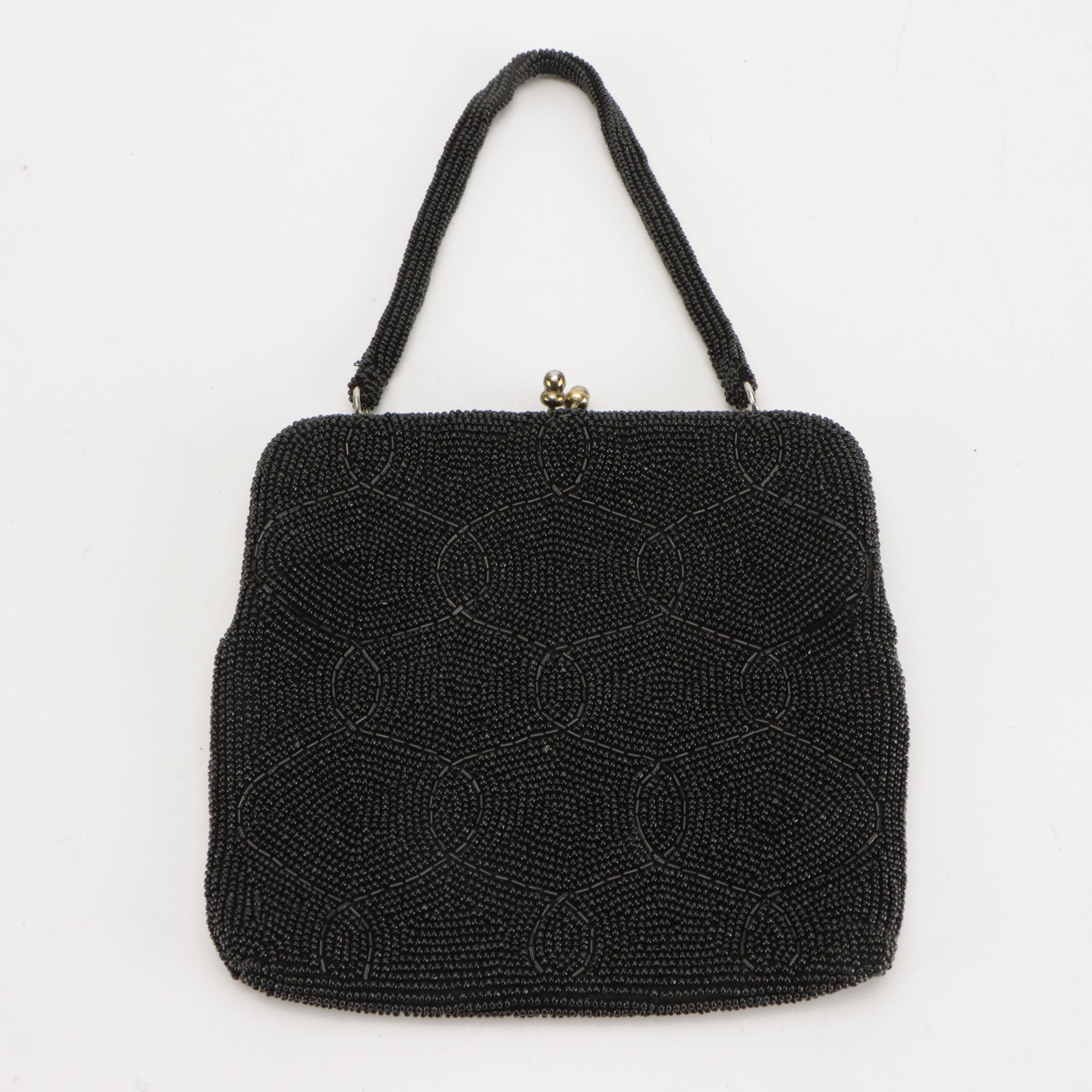 Multicolor Crochet Lace Poncho Top with Beaded Evening Purse