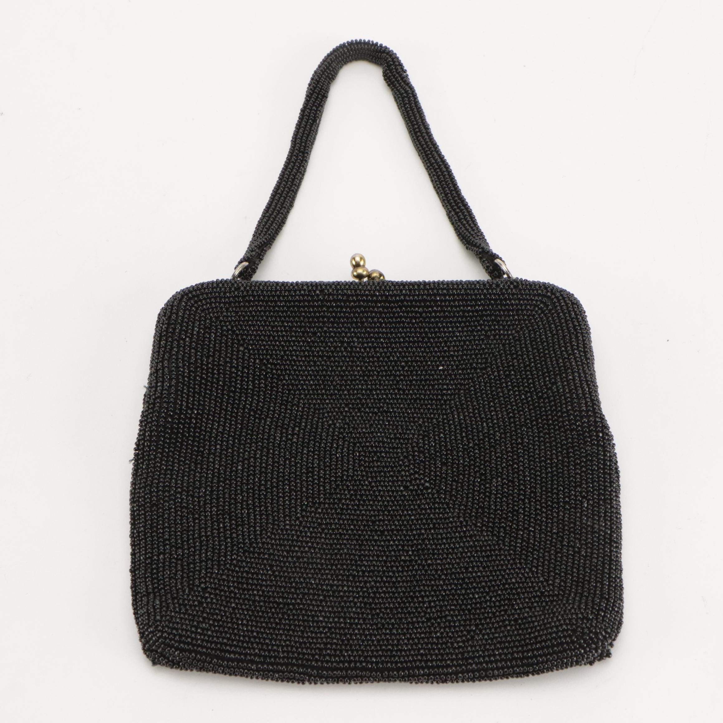 Multicolor Crochet Lace Poncho Top with Beaded Evening Purse