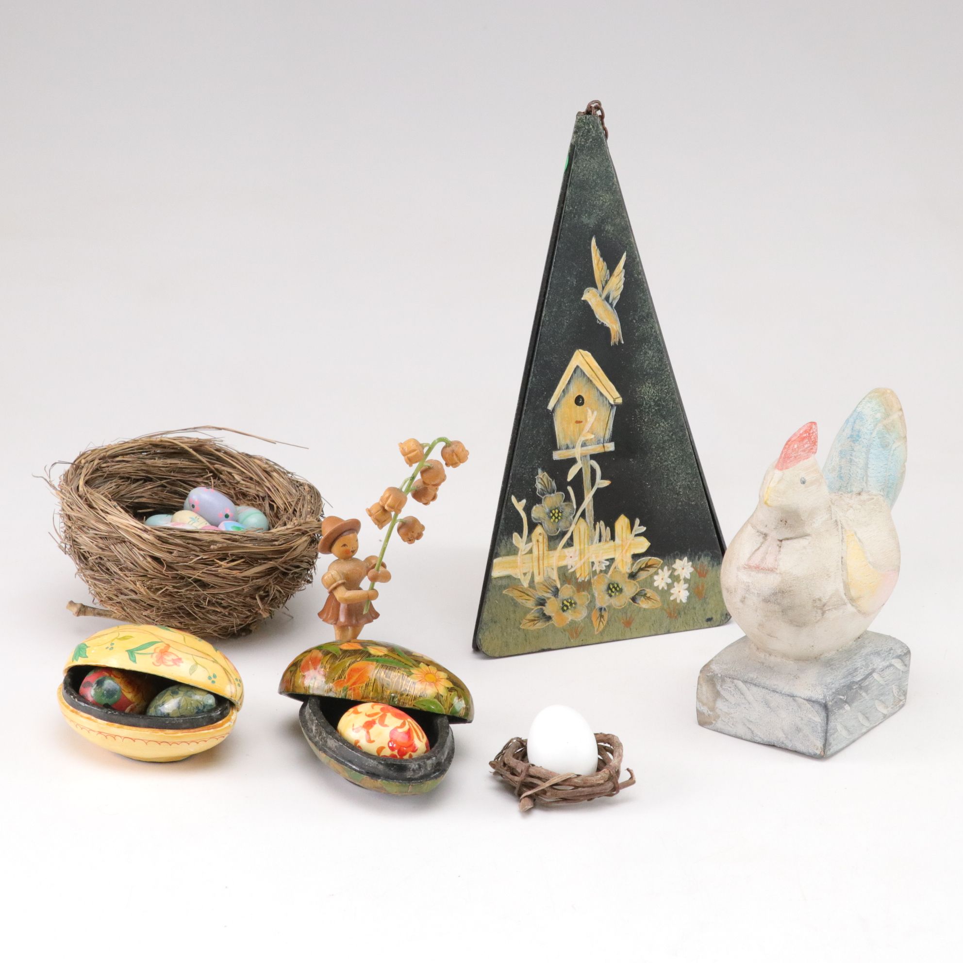 Hand-Painted Egg, Chicken & Other Figurines