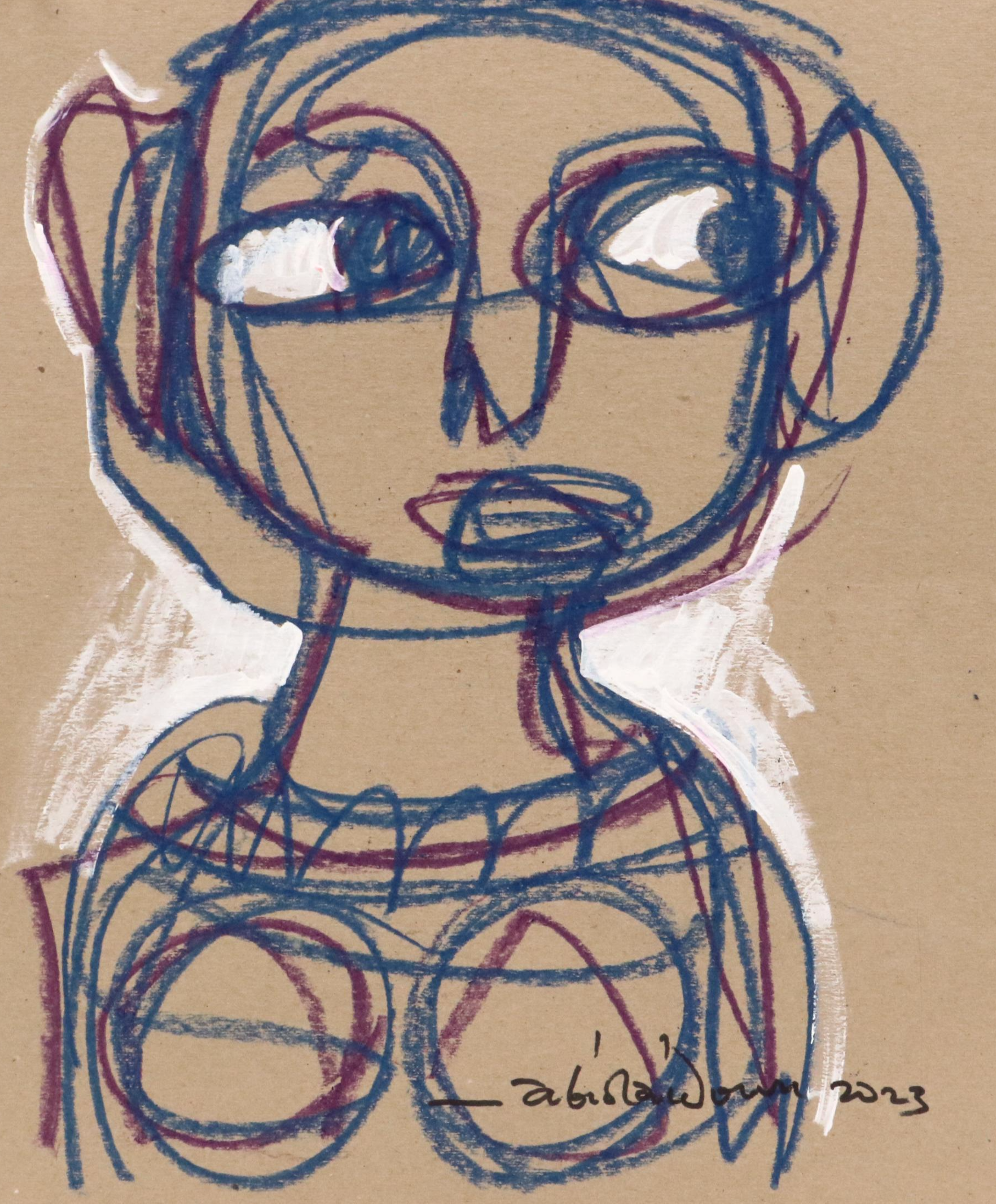 Abiola Idowu Modern Portrait Drawing "I Love you a great DEAL," 2023