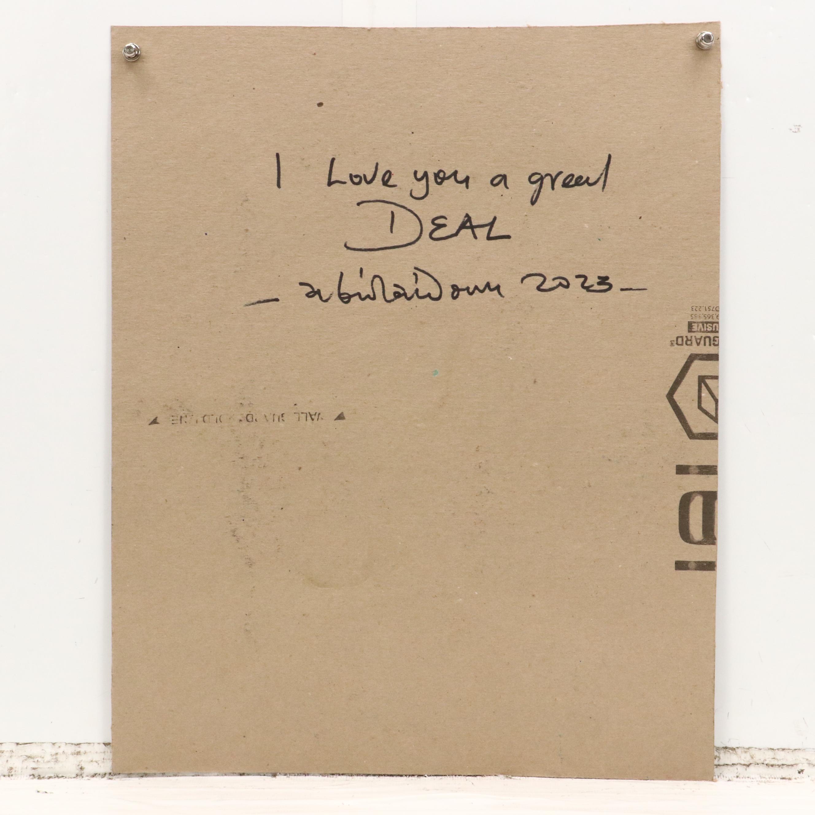 Abiola Idowu Modern Portrait Drawing "I Love you a great DEAL," 2023