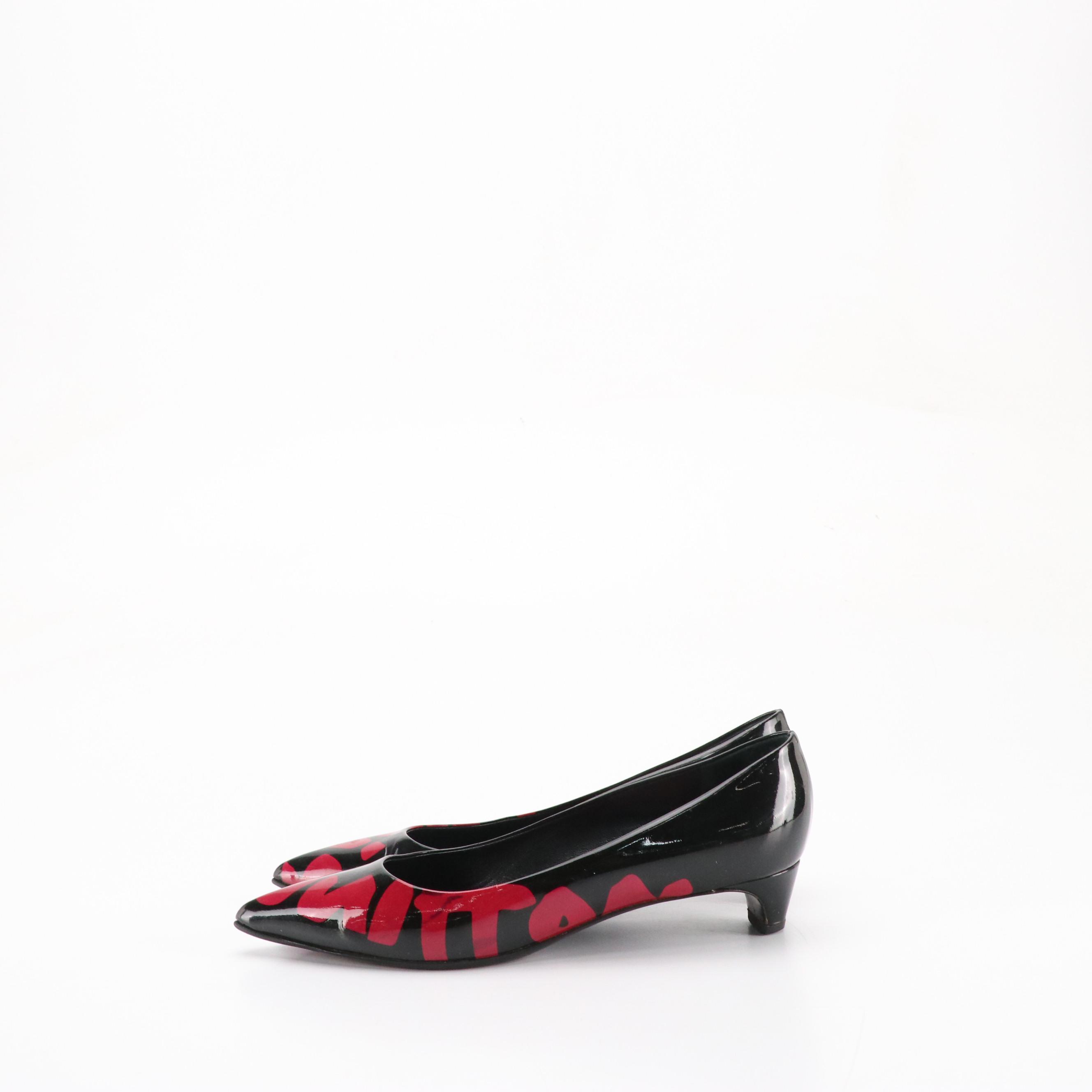 Louis Vuitton x Stephen Sprouse Graffiti Kitten Heels in Patent Leather