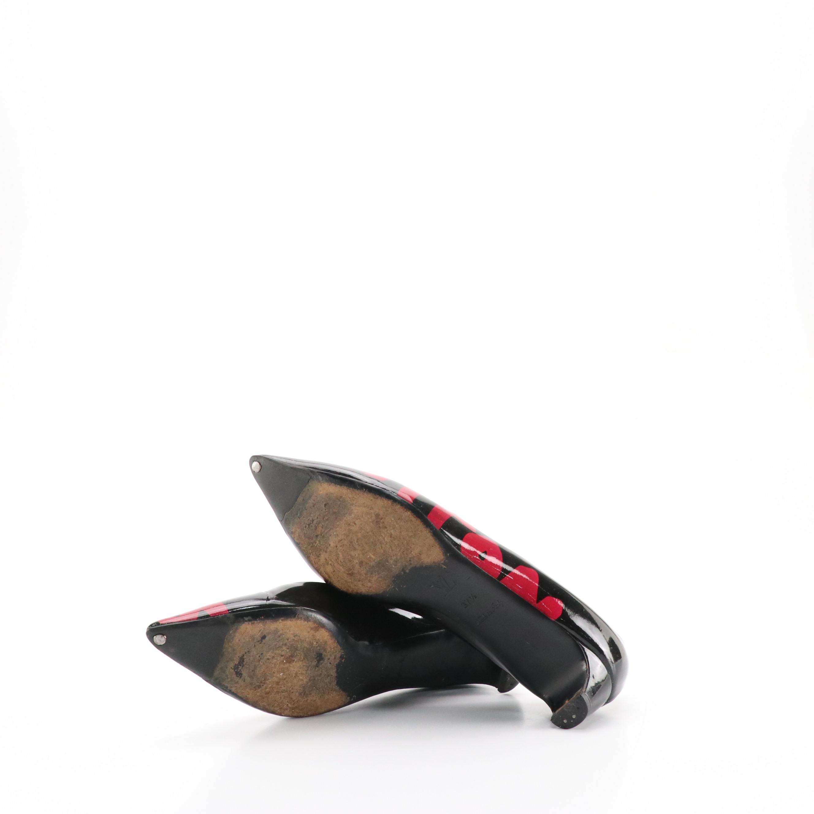 Louis Vuitton x Stephen Sprouse Graffiti Kitten Heels in Patent Leather