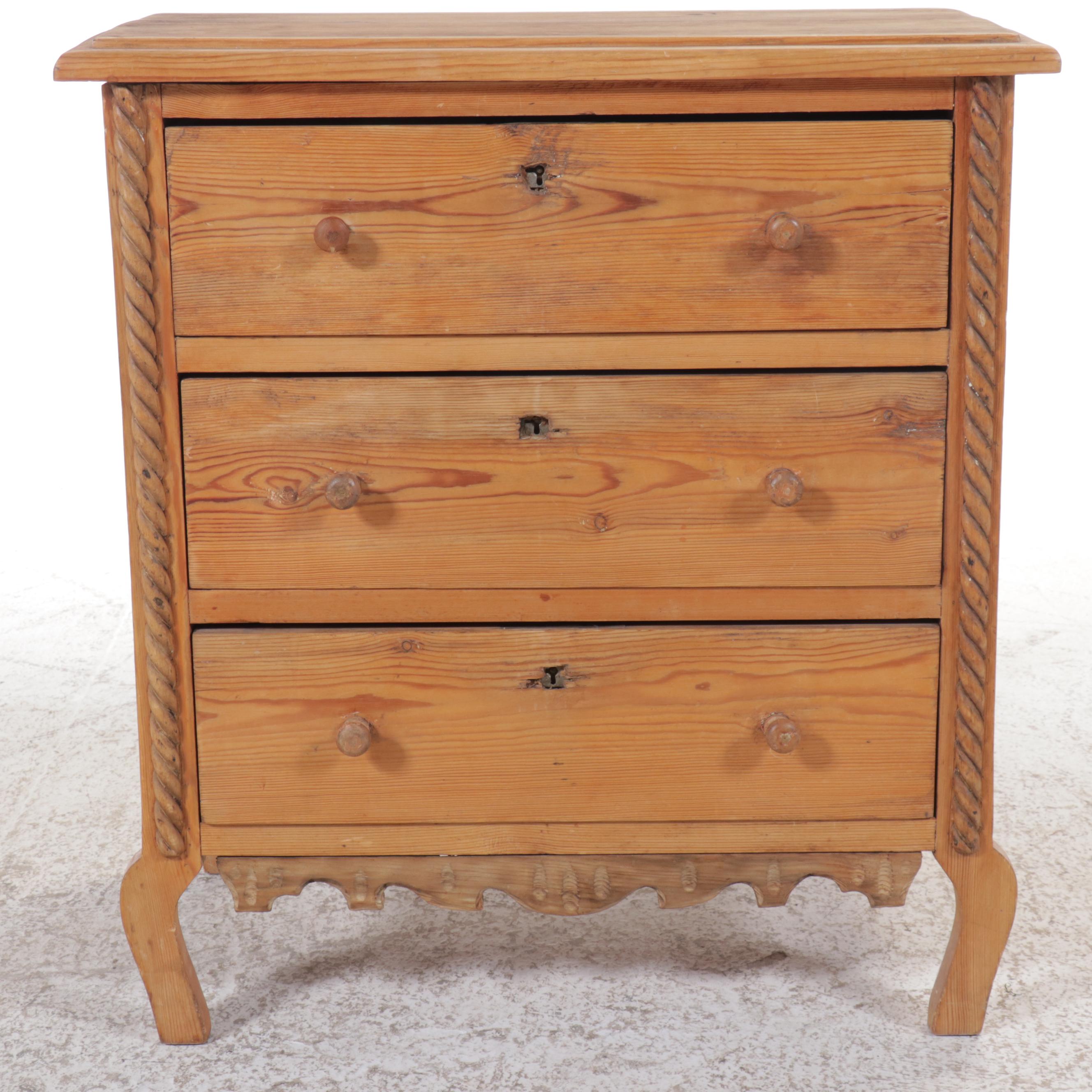 Continental European Style Pine Chest of Drawers