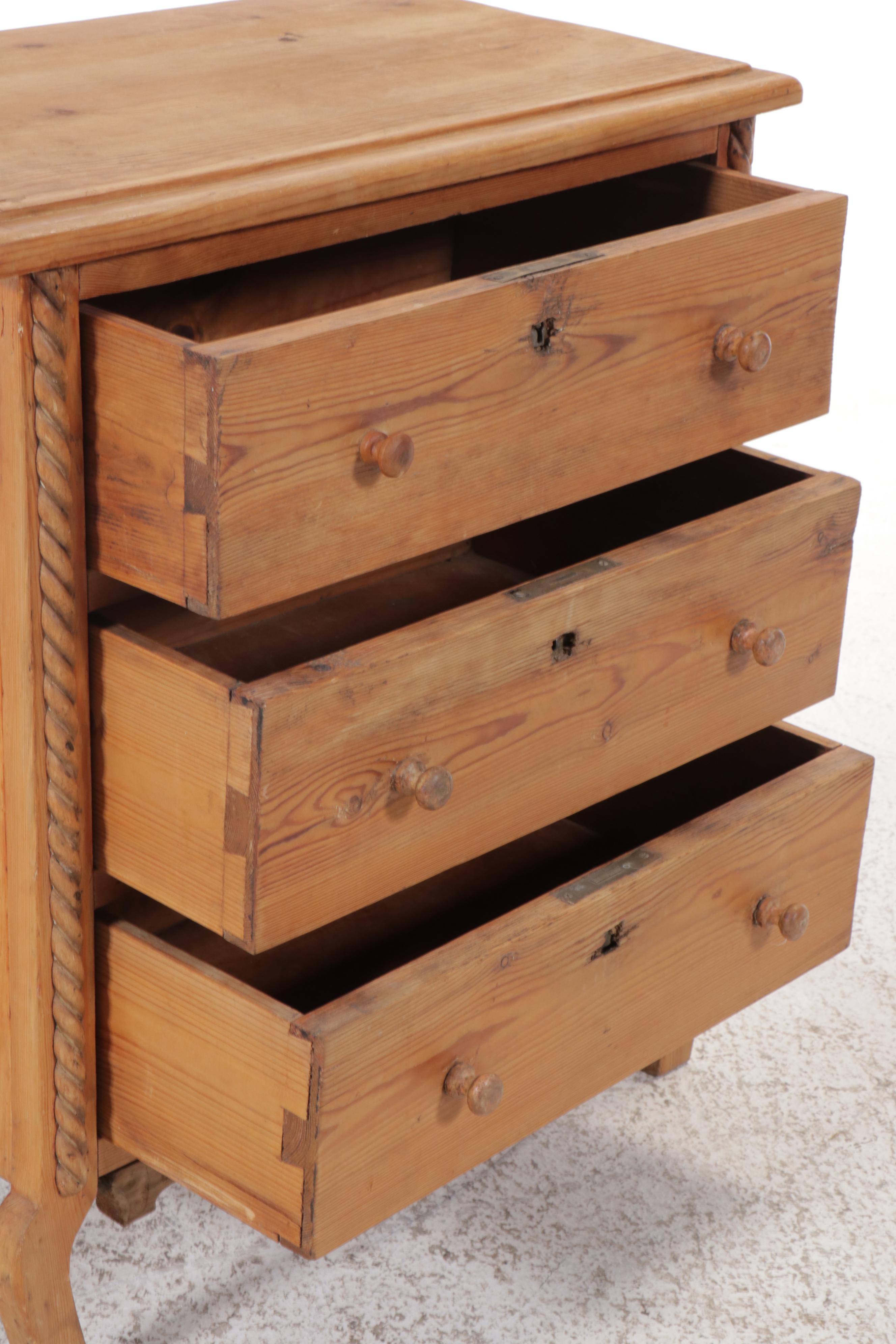 Continental European Style Pine Chest of Drawers