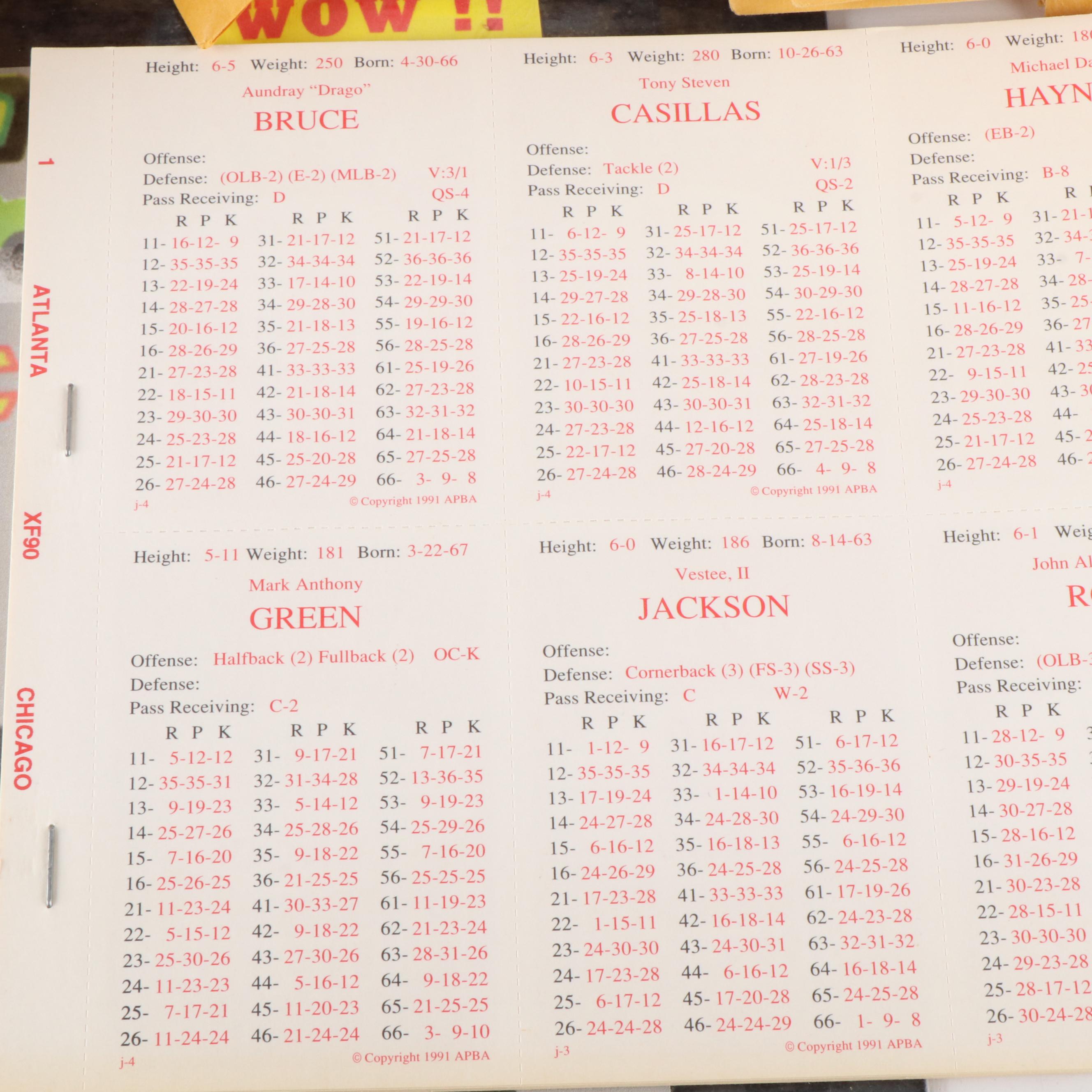 Assortment of Player Statistic Cards from a Variety of Sports