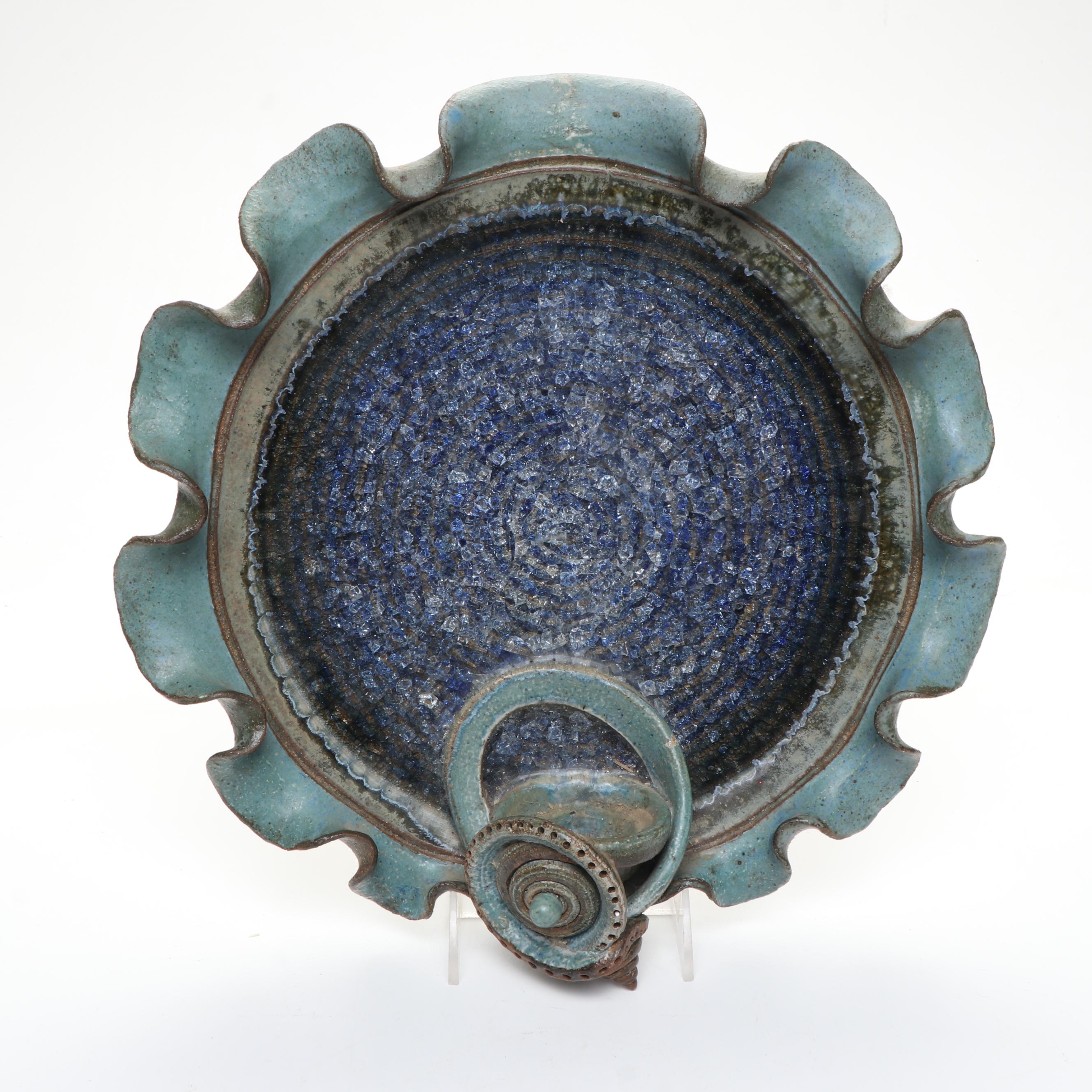 Artist Signed Ceramic Bowl with Art Pottery Vases