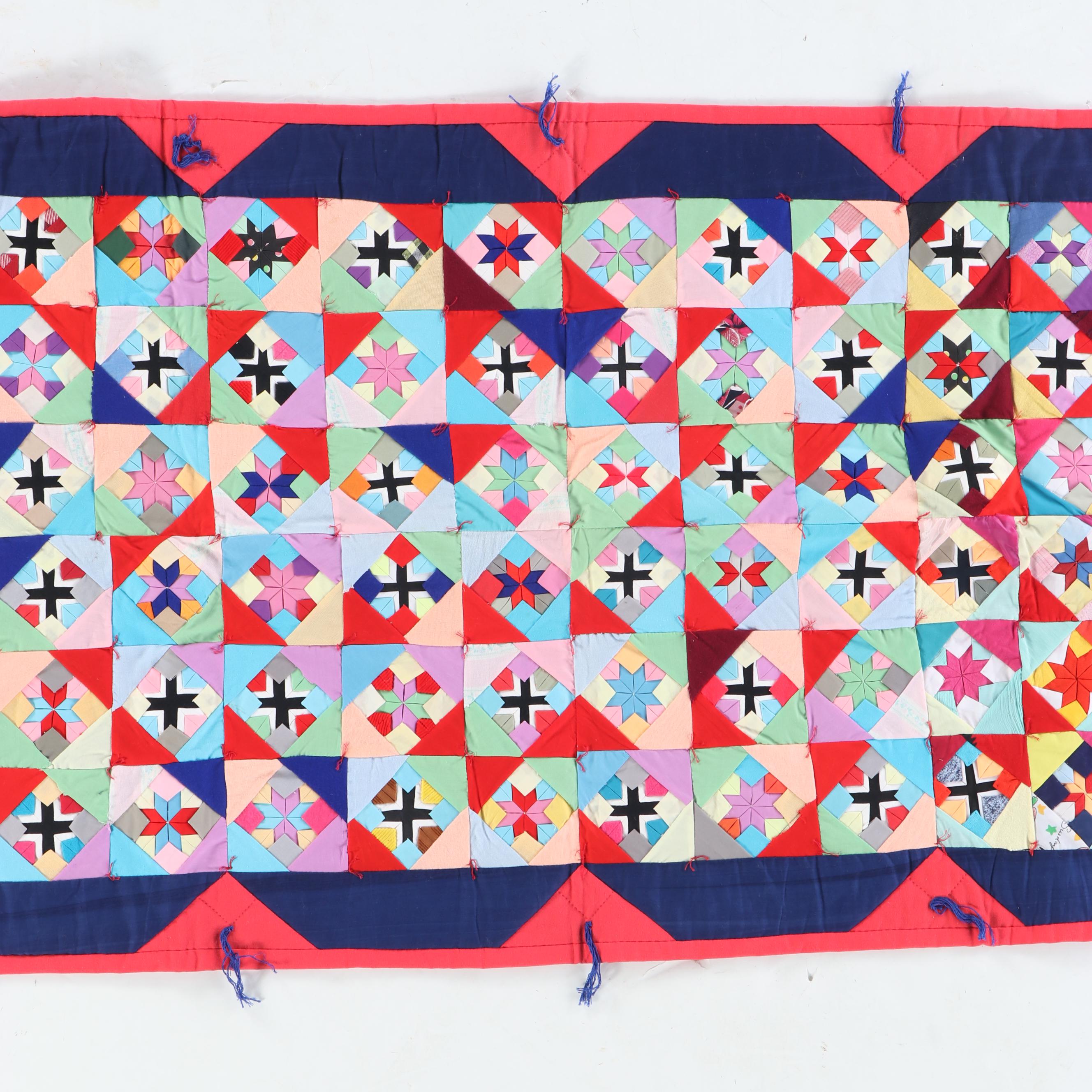 Chinese Handcrafted Folk Art "Bai Jia Bei" One Hundred Families Quilt