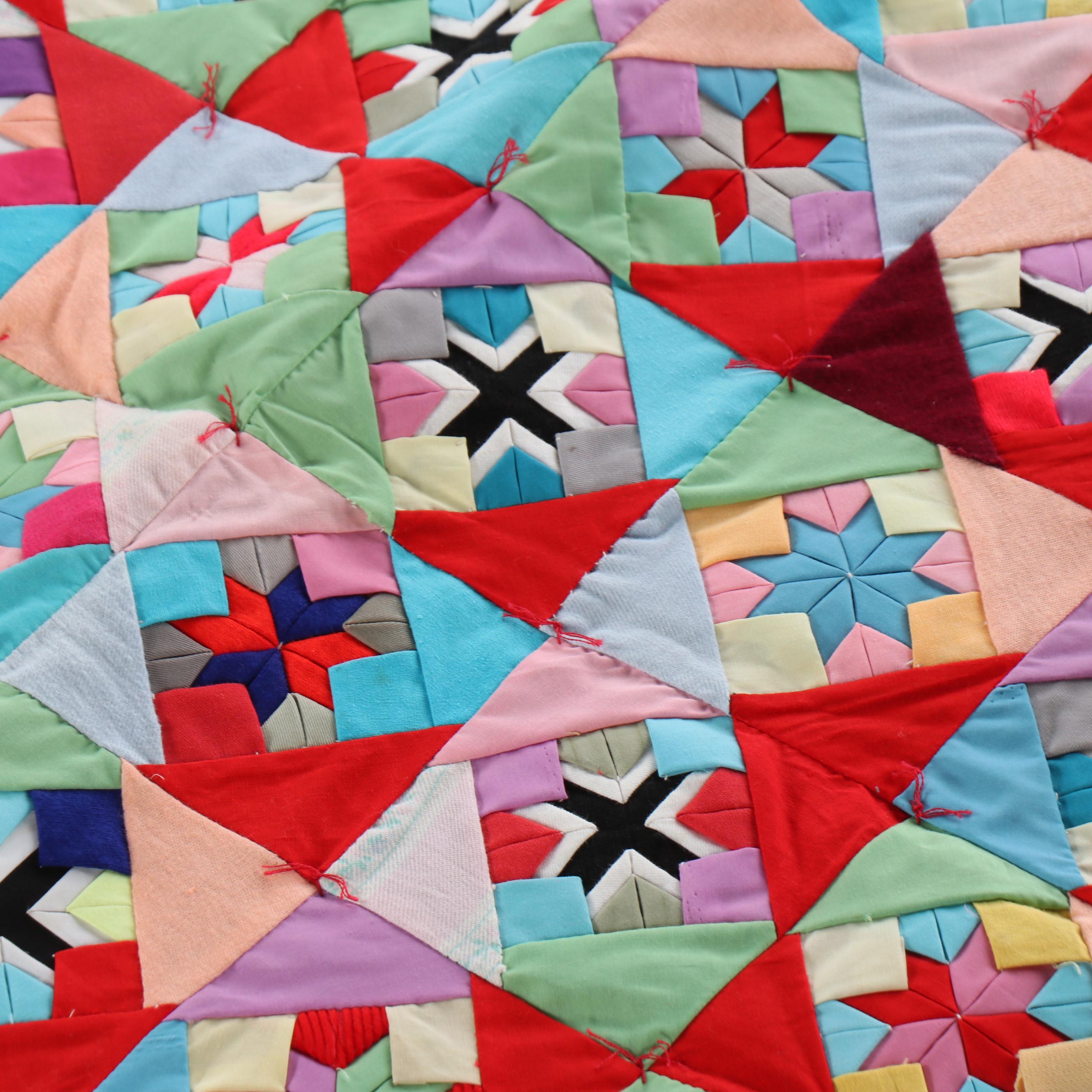 Chinese Handcrafted Folk Art "Bai Jia Bei" One Hundred Families Quilt