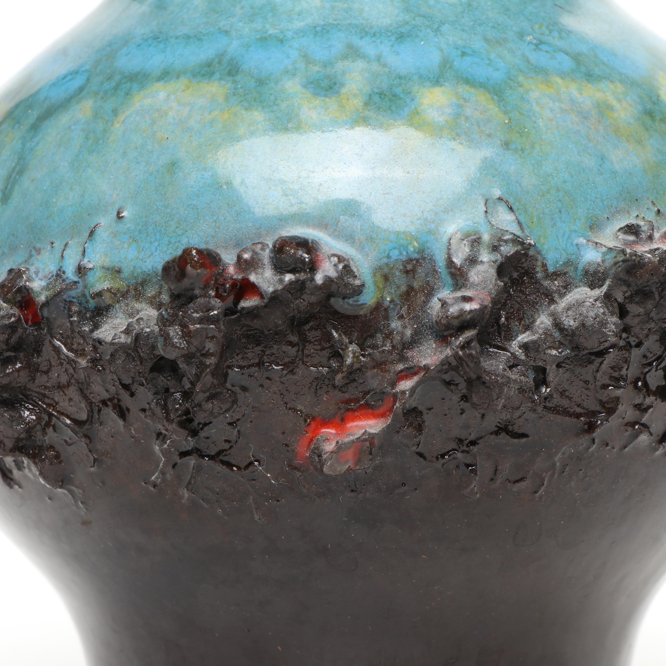 Artist Signed Ceramic Bowl with Art Pottery Vases