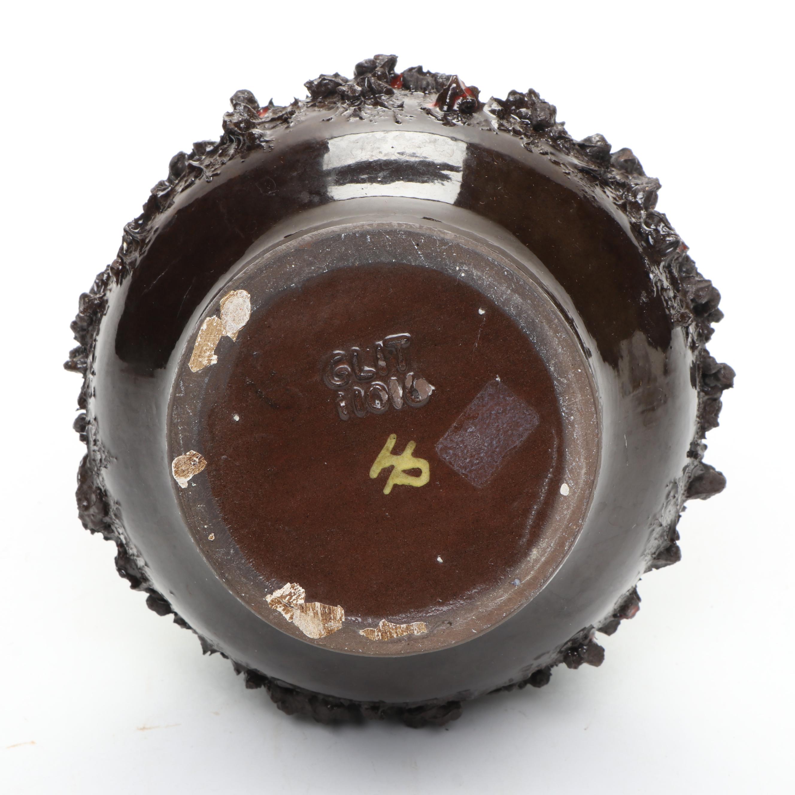 Artist Signed Ceramic Bowl with Art Pottery Vases