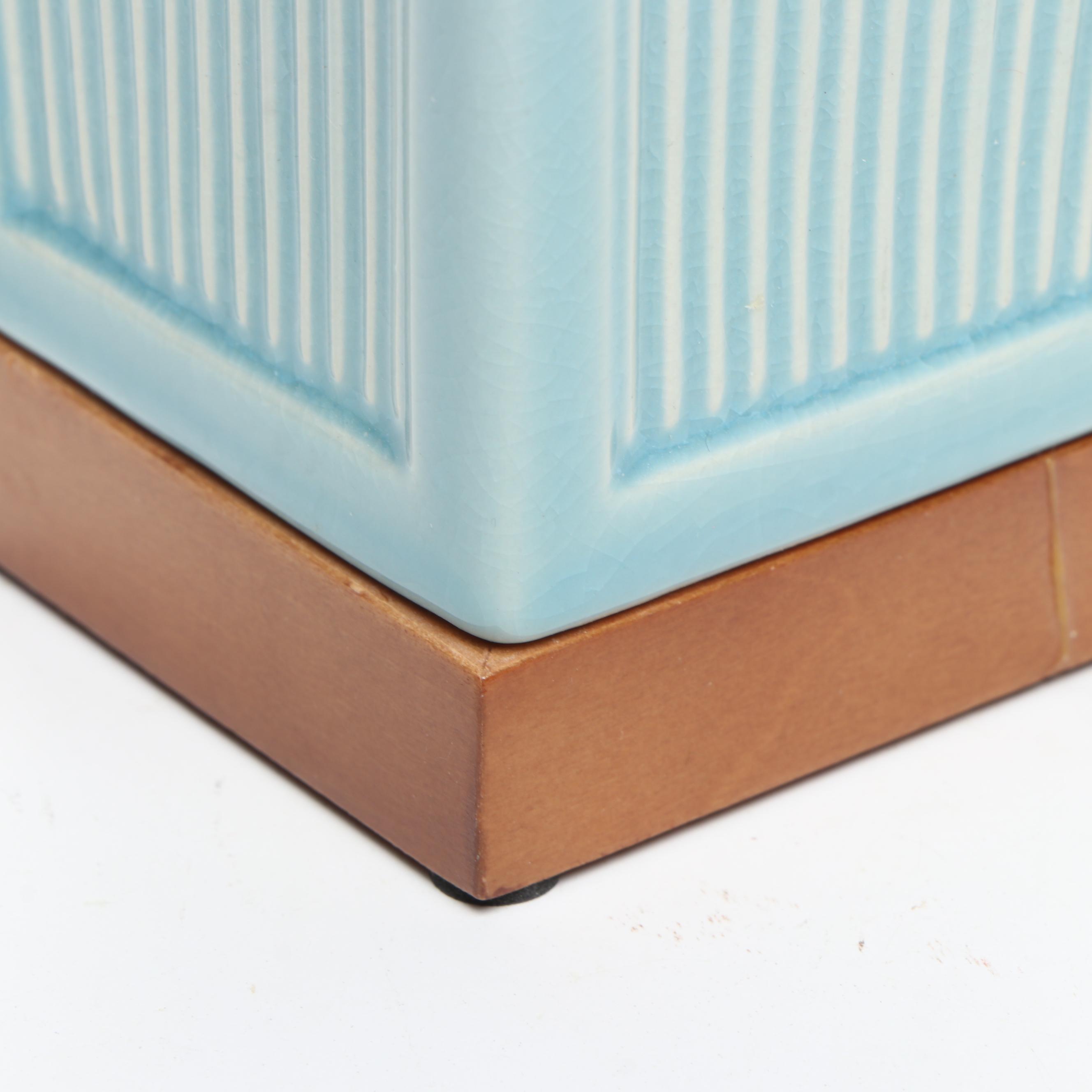 Artist Signed Ceramic Bowl with Art Pottery Vases