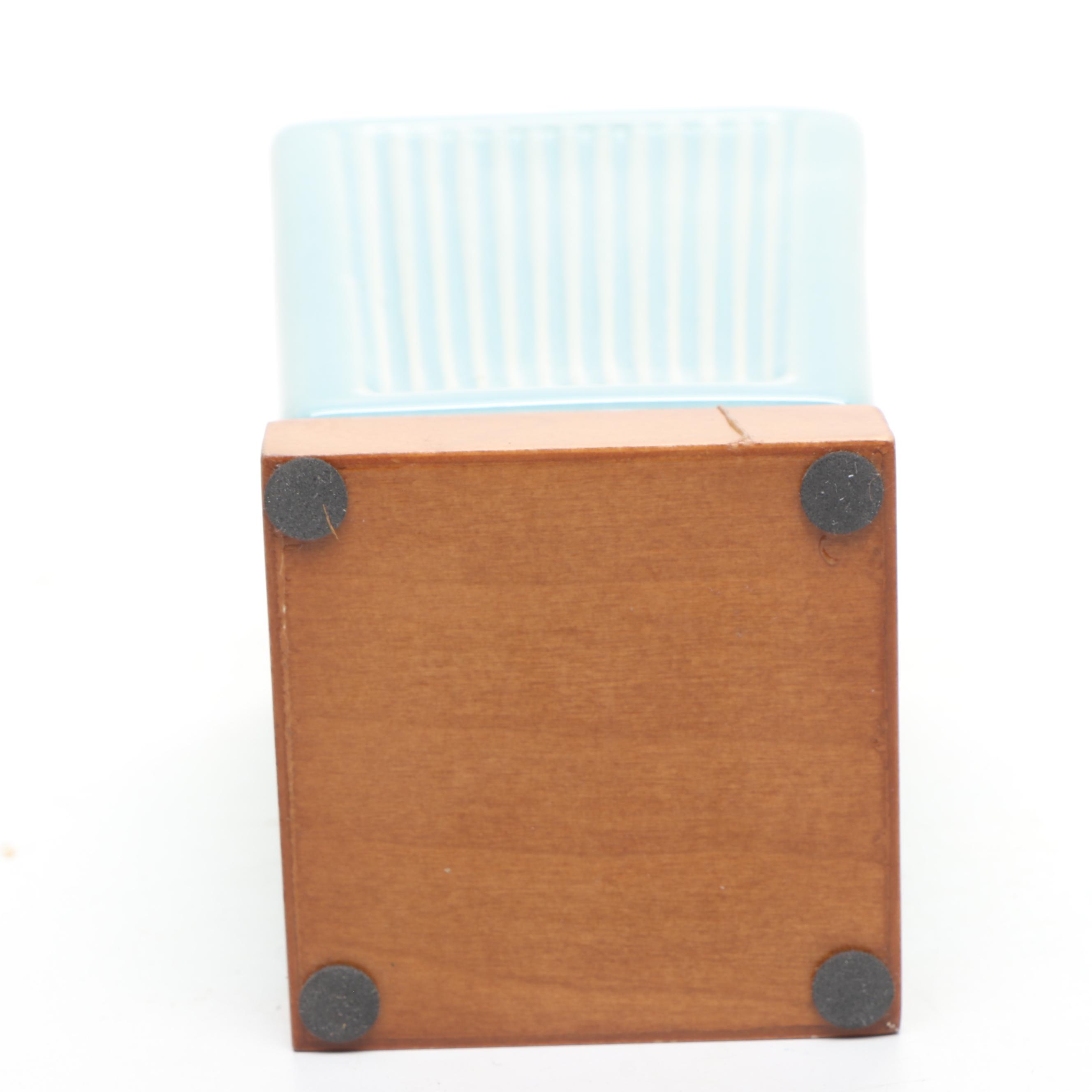 Artist Signed Ceramic Bowl with Art Pottery Vases