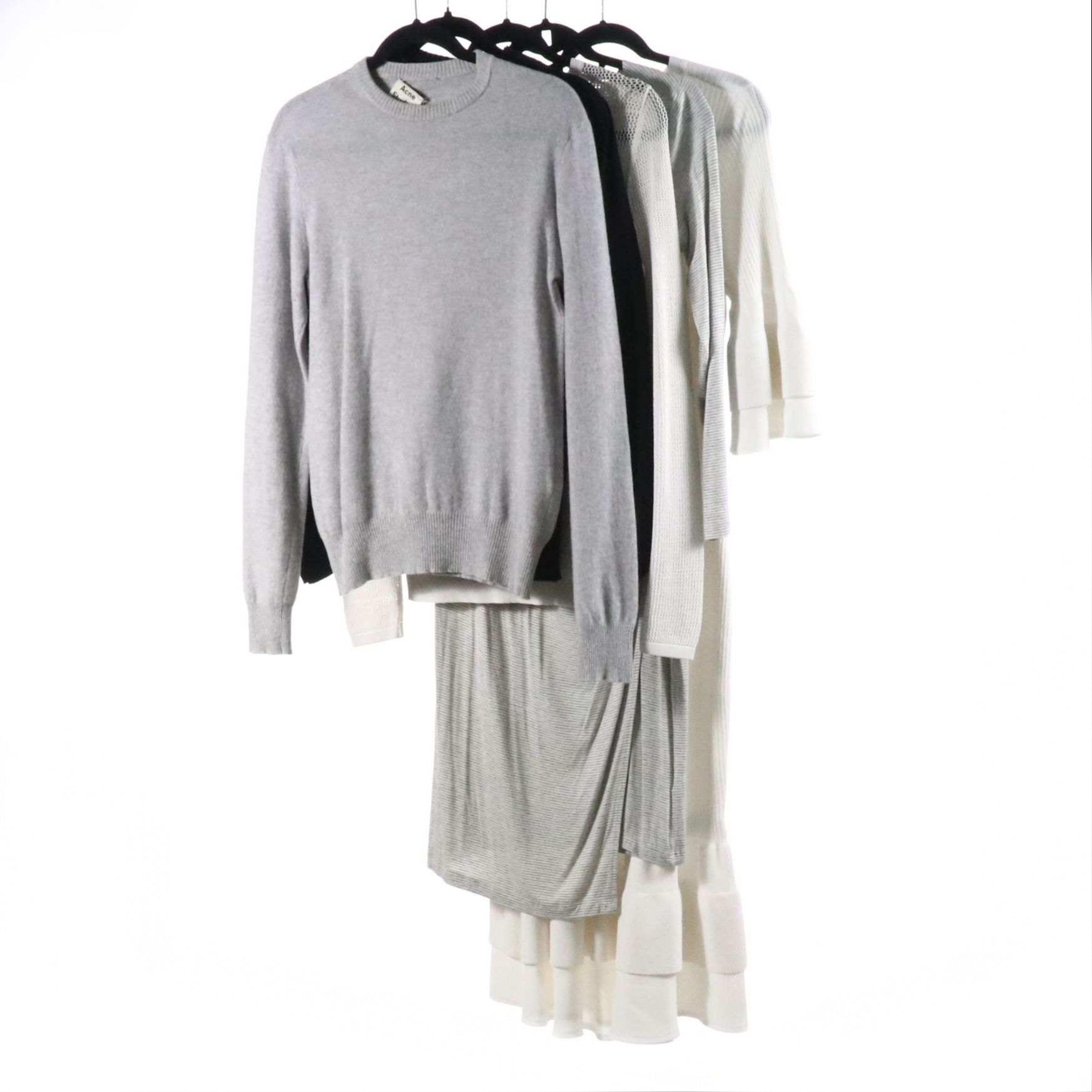 Michael Kors Ruffled Rib Knit Midi Dress, Acne Studios Wool Sweater, and More