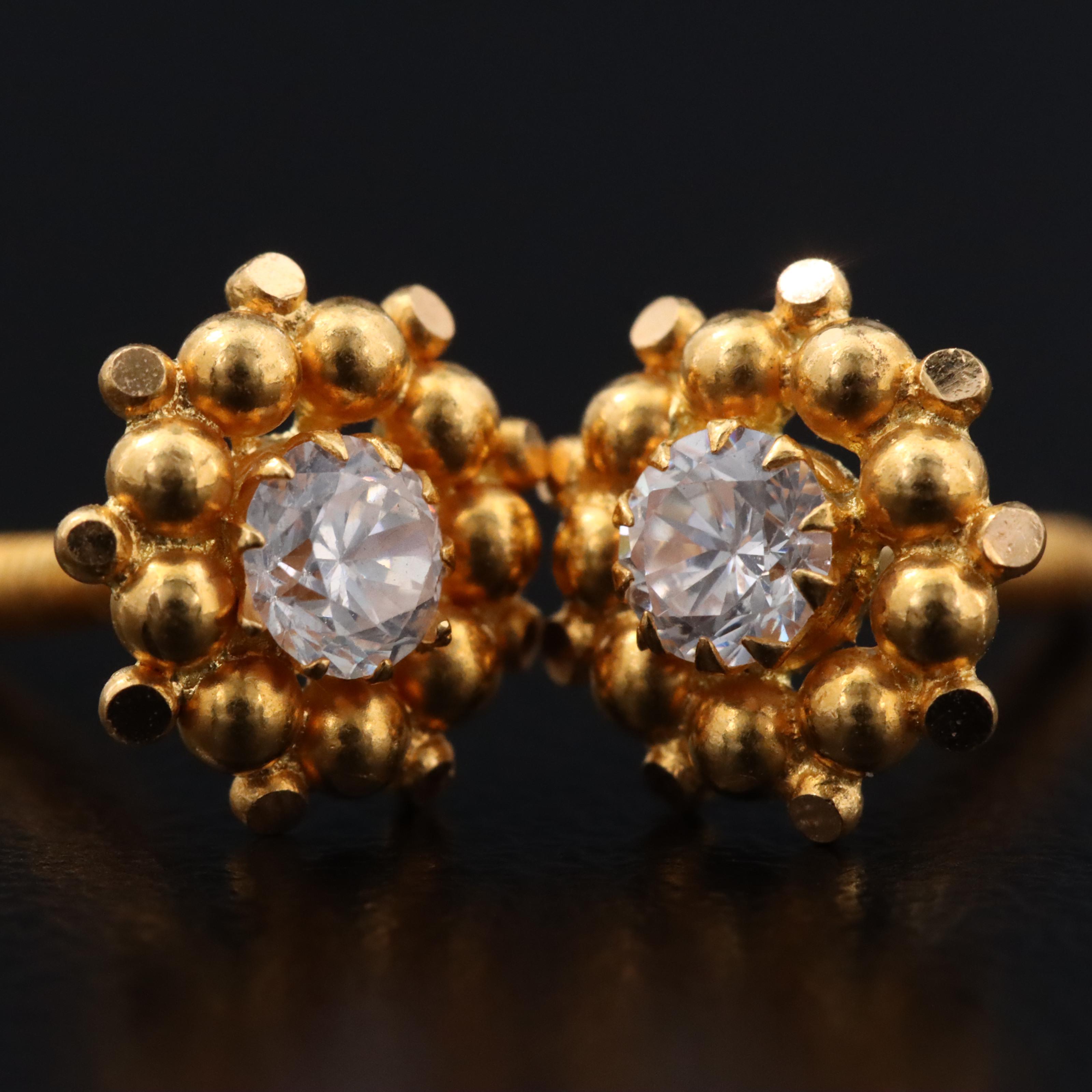 22K CZ Earrings