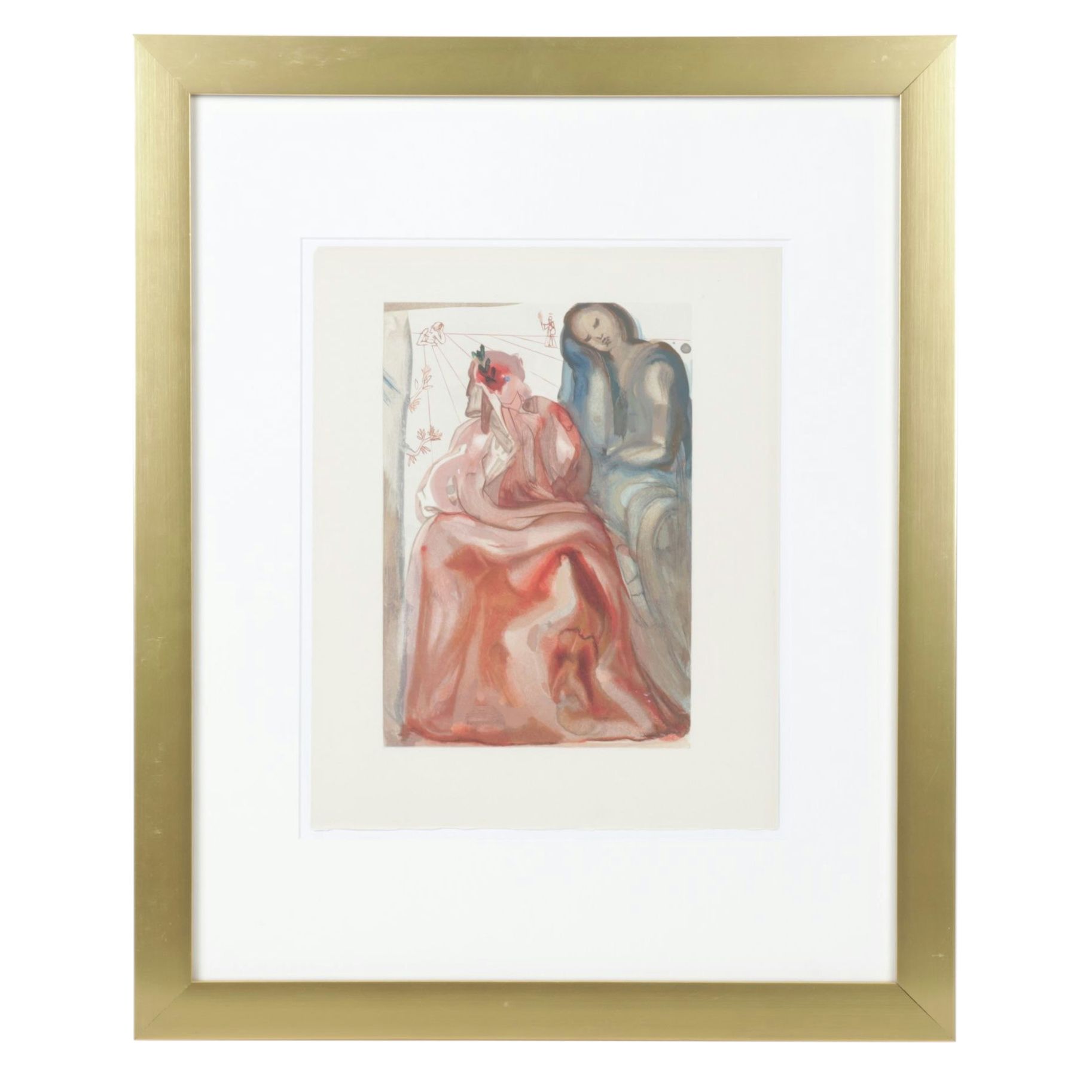 Salvador Dalí Wood Engraving "La Confession de Dante," 1960-1964